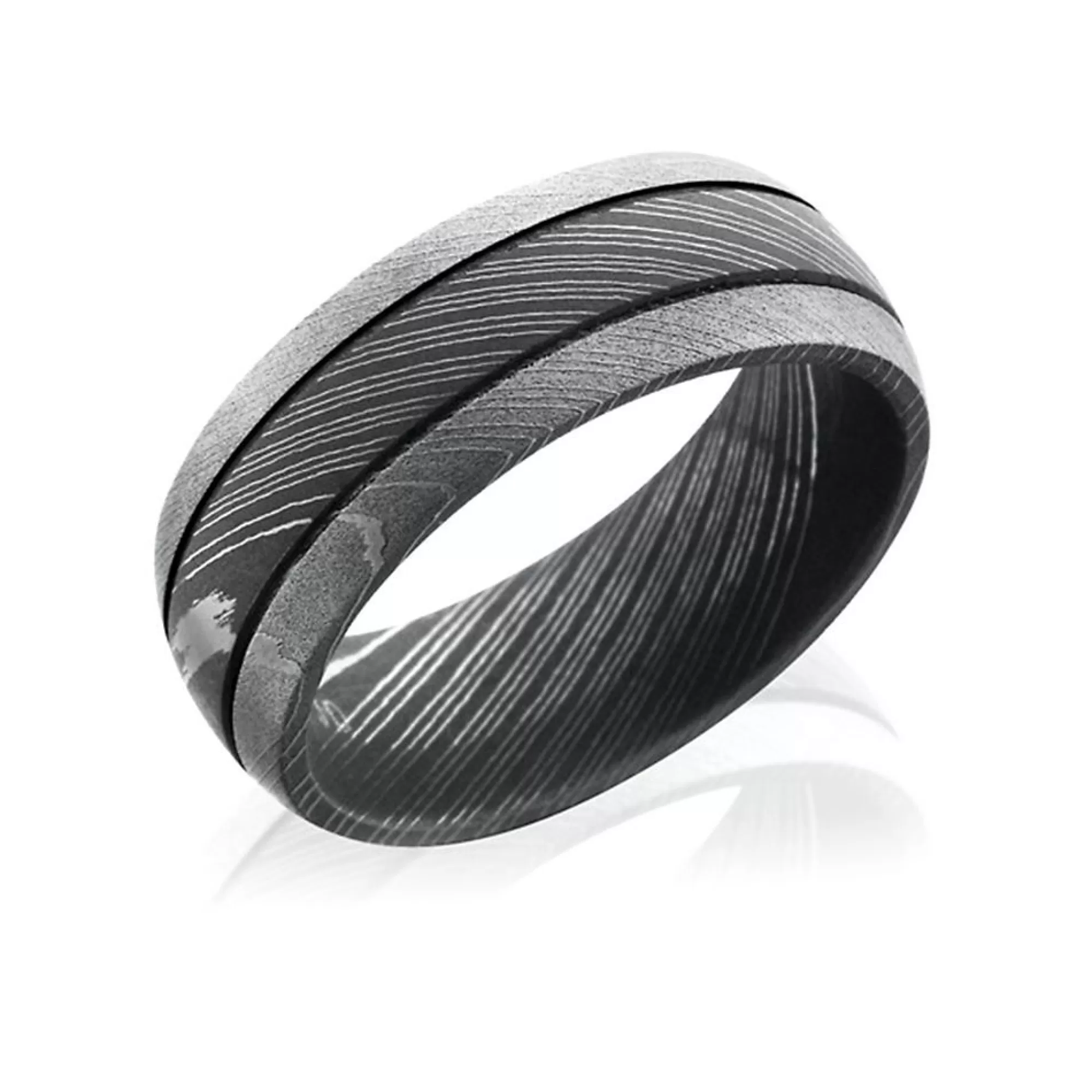 Men's Jewelry^Lashbrook Men's Band In Damascus Steel, 8Mm