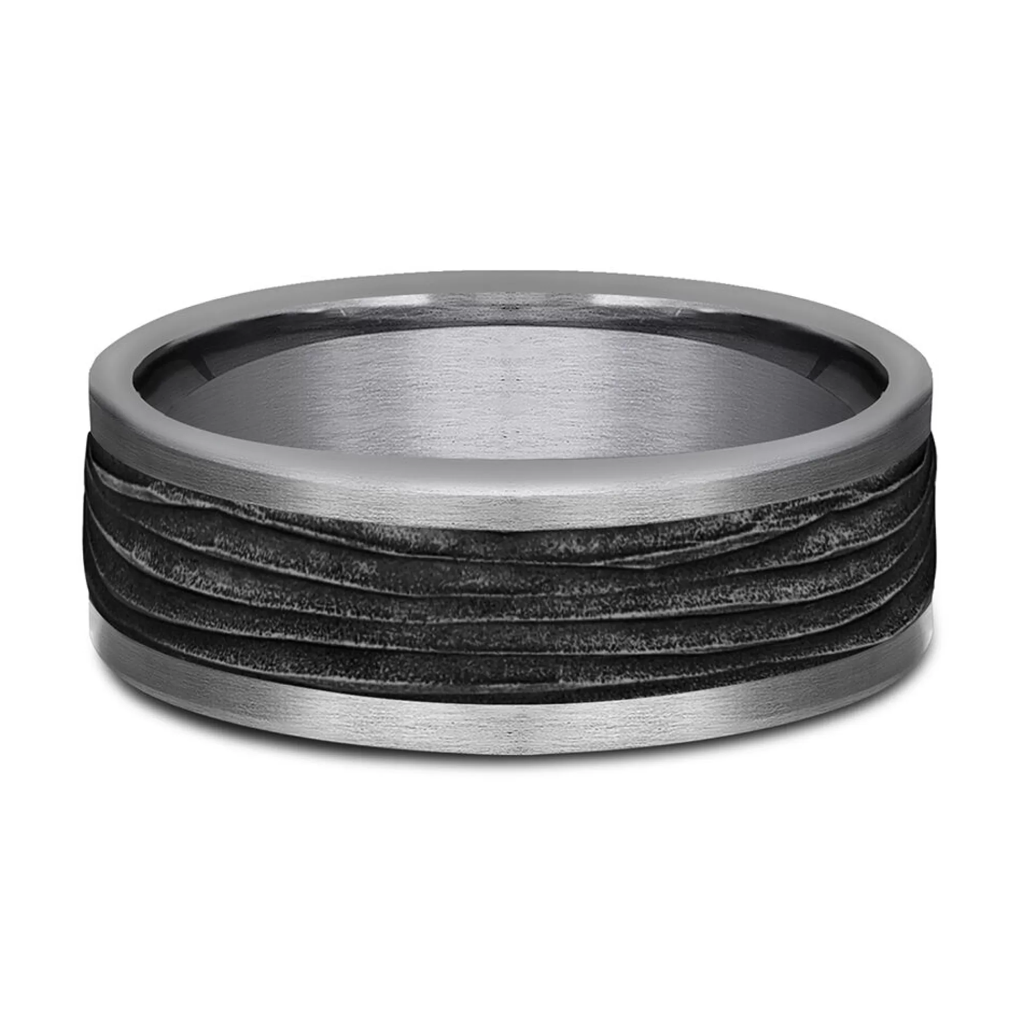 Men's Jewelry^* Men's Bark Pattern Band In Grey Tantalum, 8Mm