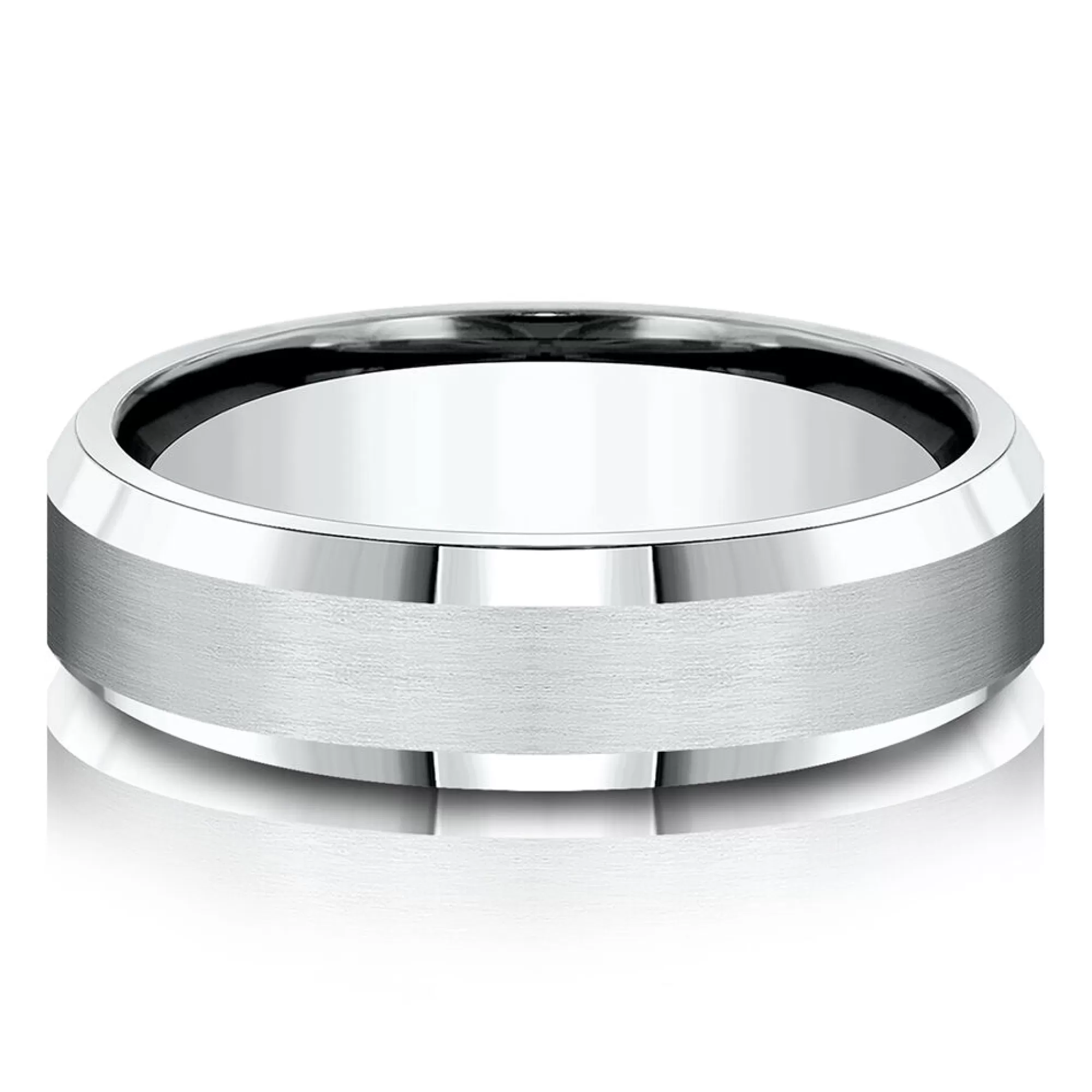 Men's Jewelry^* Men's Bevel Edge Band In 10K White Gold, 6Mm