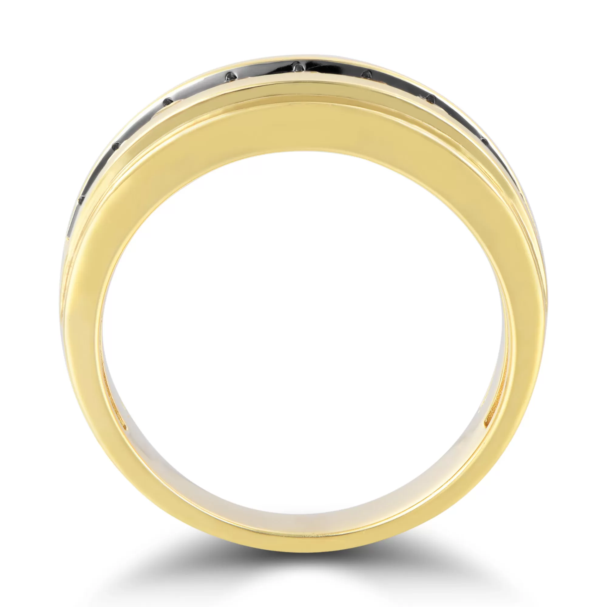 Rings^* Men's Champagne Diamond Band In 10K Yellow Gold