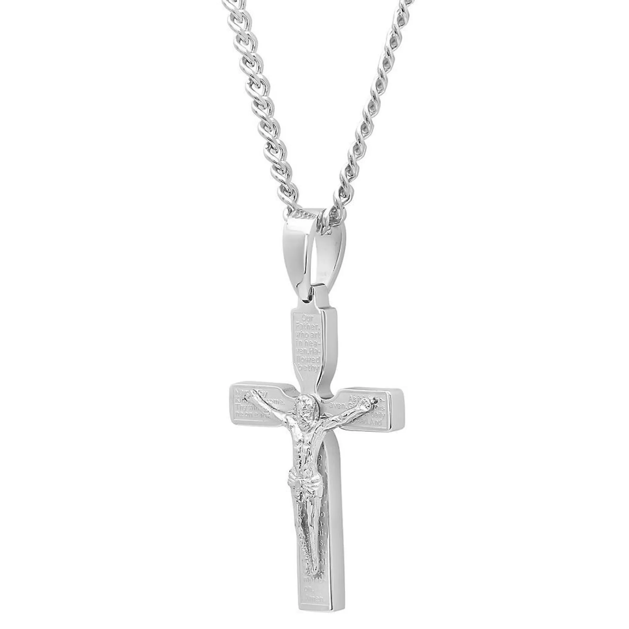 Necklaces & Pendants^* Men's Crucifix Cross Pendant In Stainless Steel