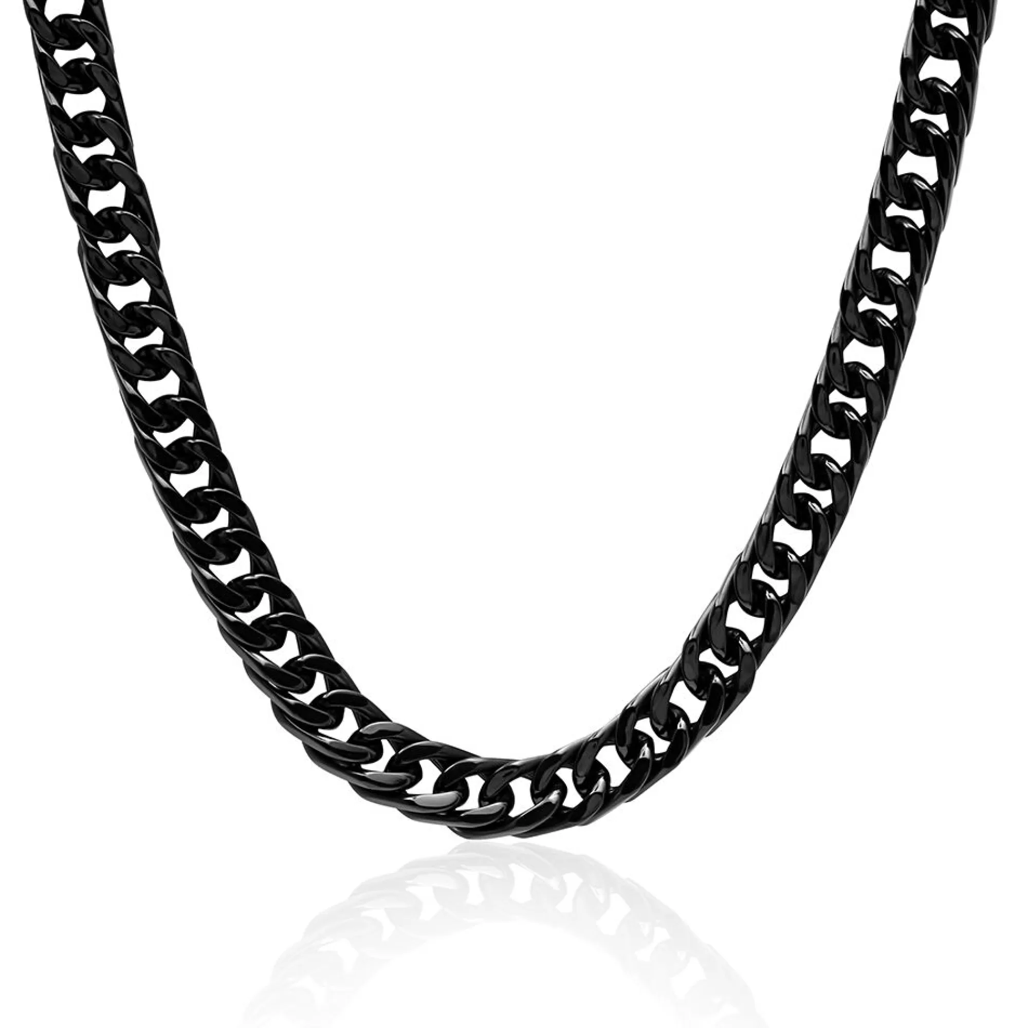 Necklaces & Pendants^* Men's Curb Chain In Black Ion-Plated Stainless Steel, 24"