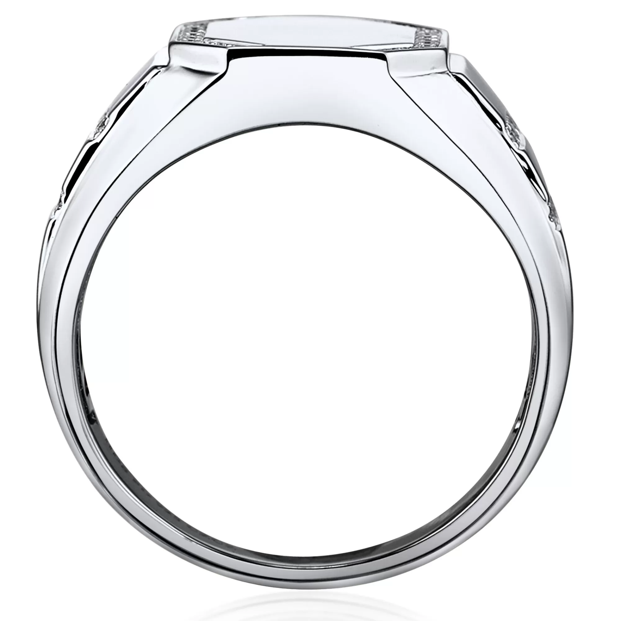 Rings^* Men's Diamond Signet Ring In Sterling Silver (1/8 Ct. Tw.)