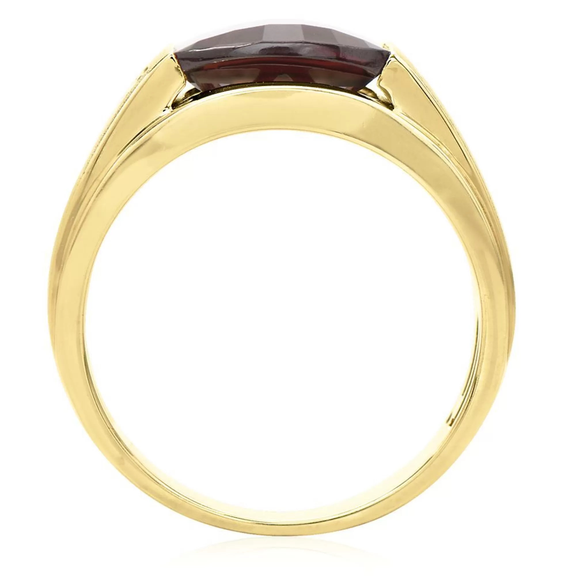 Rings^* Men's Garnet & Diamond Ring In 10K Yellow Gold