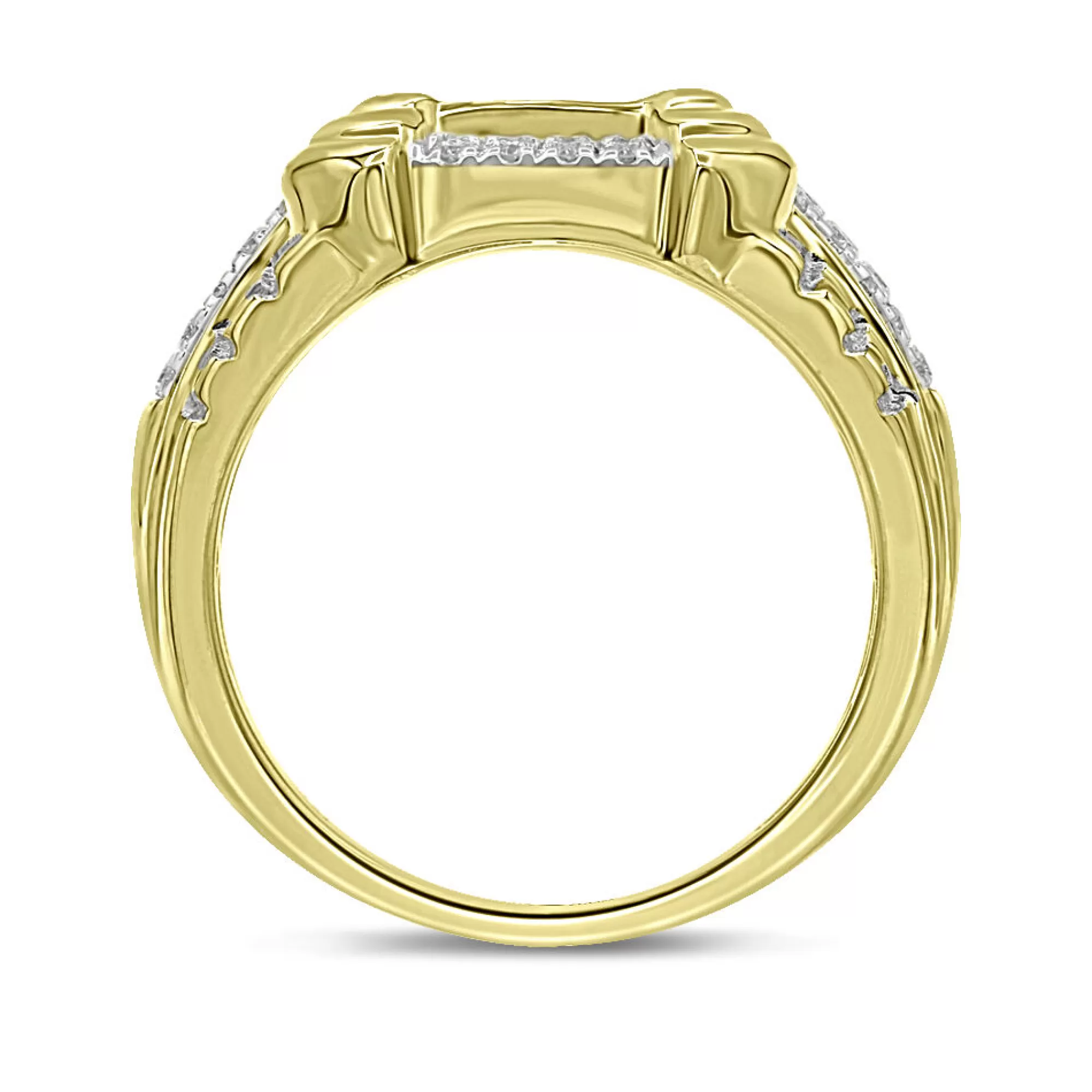 Men's Jewelry^* Men's 10K Yellow Gold Ring With Diamonds (1 Ct. Tw.)