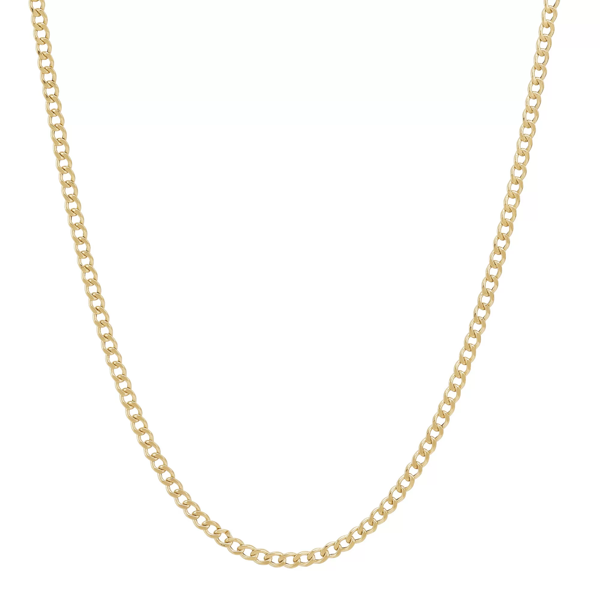 Necklaces & Pendants^* Men's Polished Curb Chain In 14K Yellow Gold, 2.2Mm, 22"