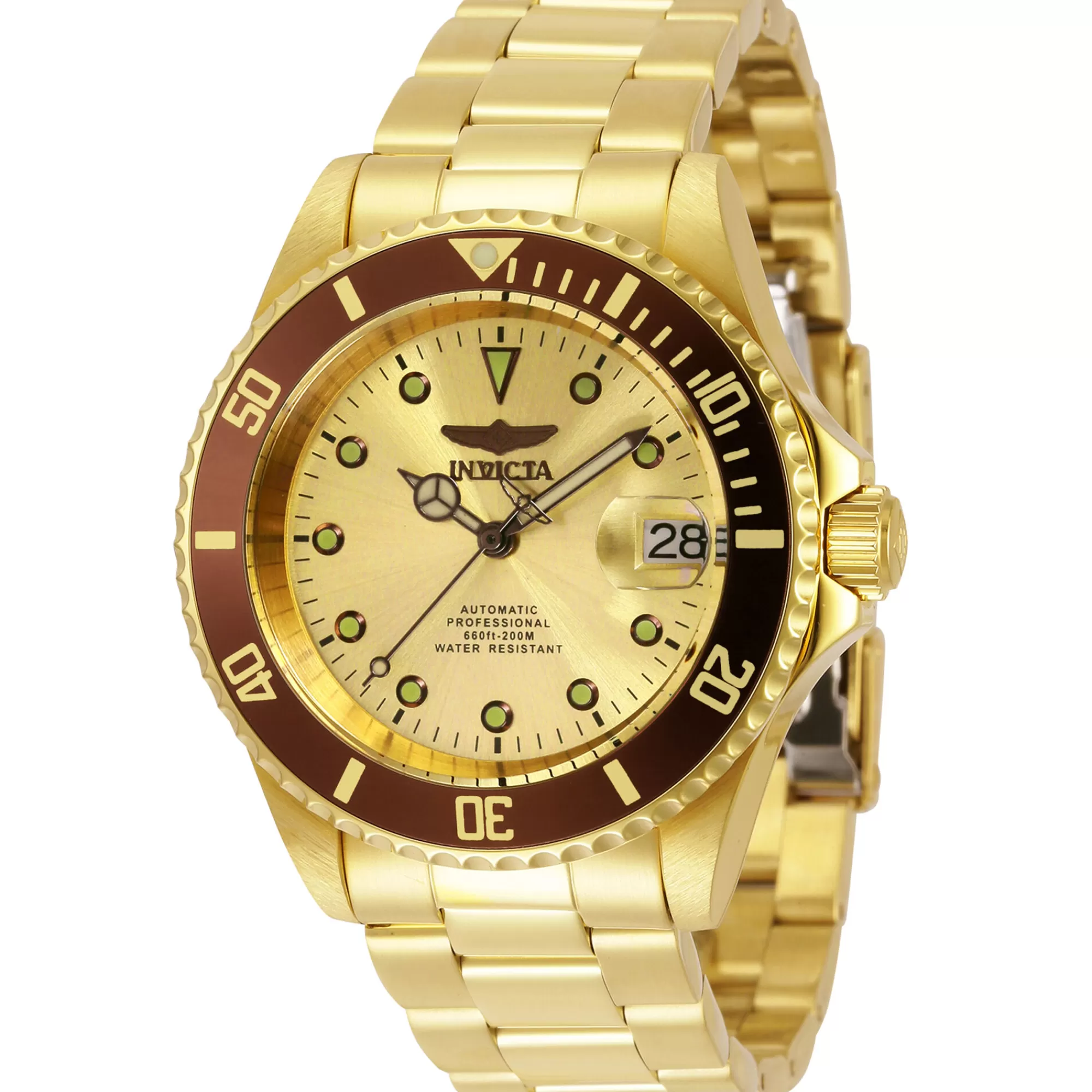 Men's Watches^Invicta Men's Pro Diver Watch In Yellow Gold-Tone Stainless Steel