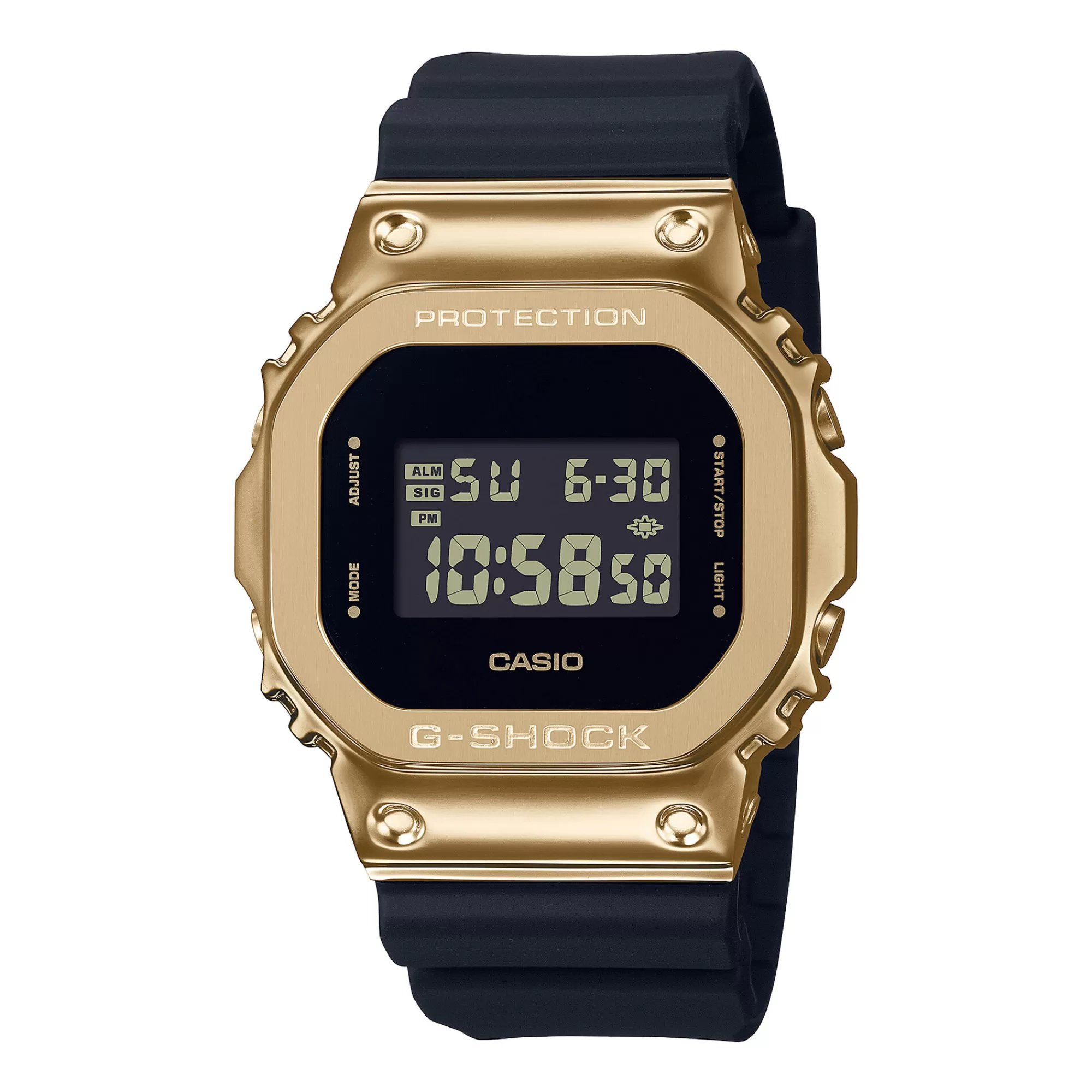 Men's Jewelry^G-Shock Men's 5600-Series Watch With Yellow Gold-Tone Case And Black Resin Strap