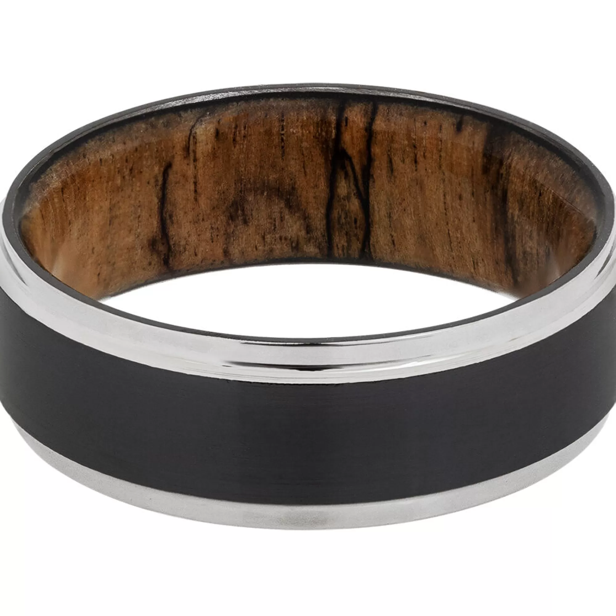 Men's Jewelry^Lashbrook Men's Wedding Band In Wood & Black Zirconium, 8Mm