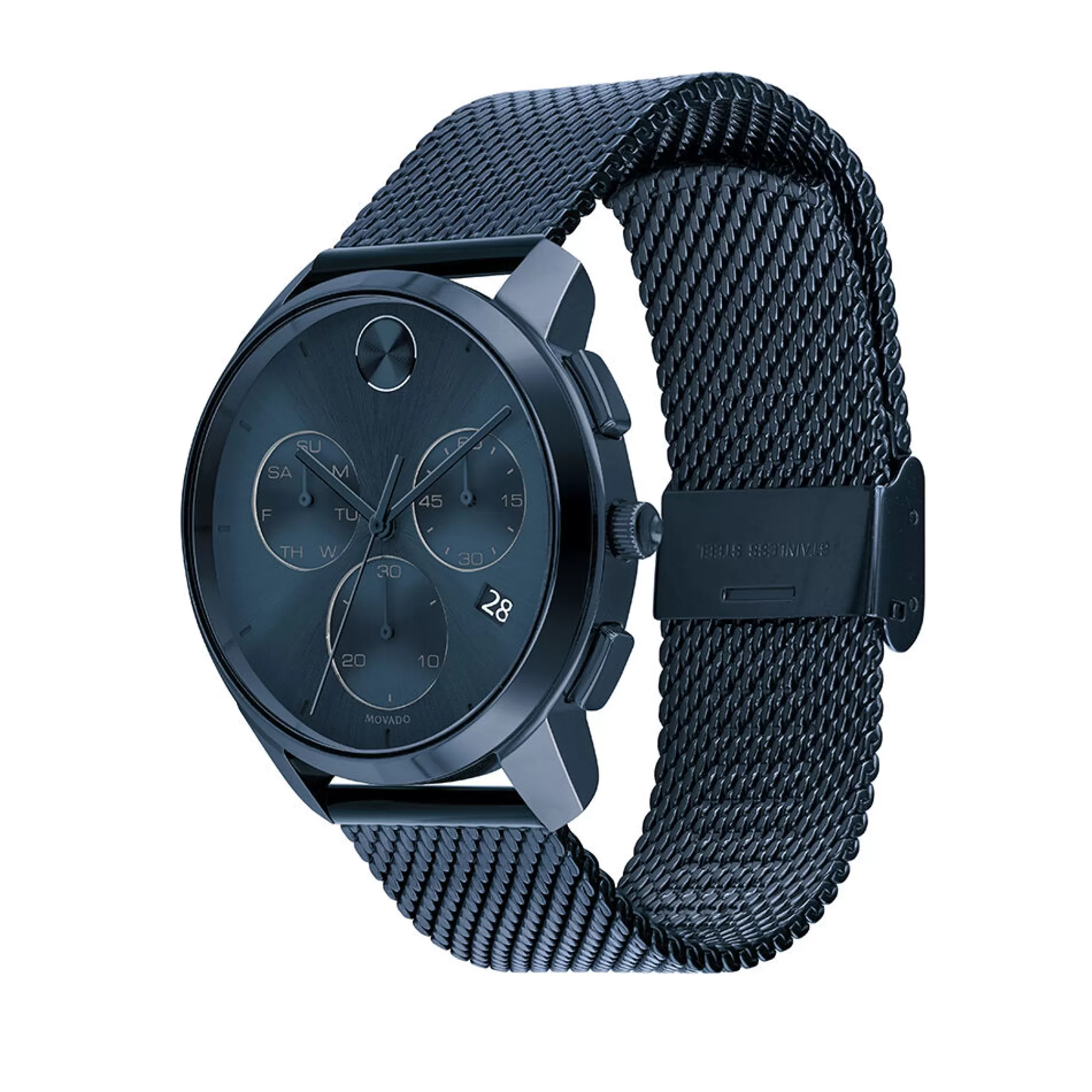 Men's Jewelry^Movado® Bold® Mesh Men's Watch In Blue Ion-Plated Stainless Steel, 42Mm