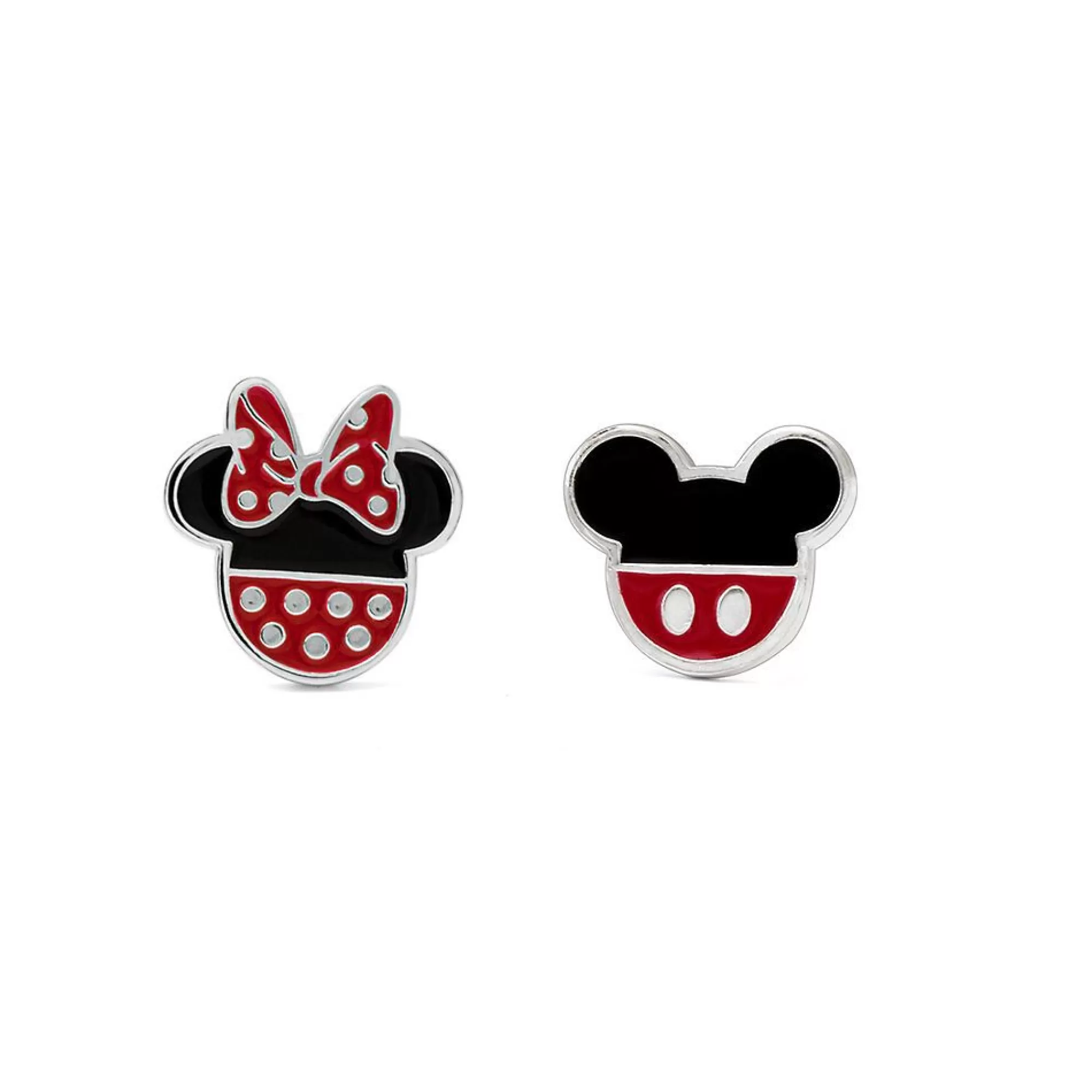 Earrings^Disney Mickey & Minnie Mouse Stud Earrings In Sterling Silver