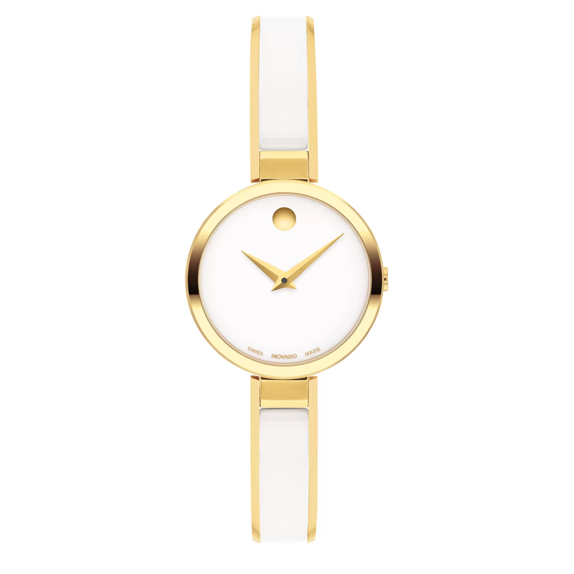 Women's Watches^Movado® Moda Ladies' Watch In Gold-Tone And White Ceramic, 24Mm