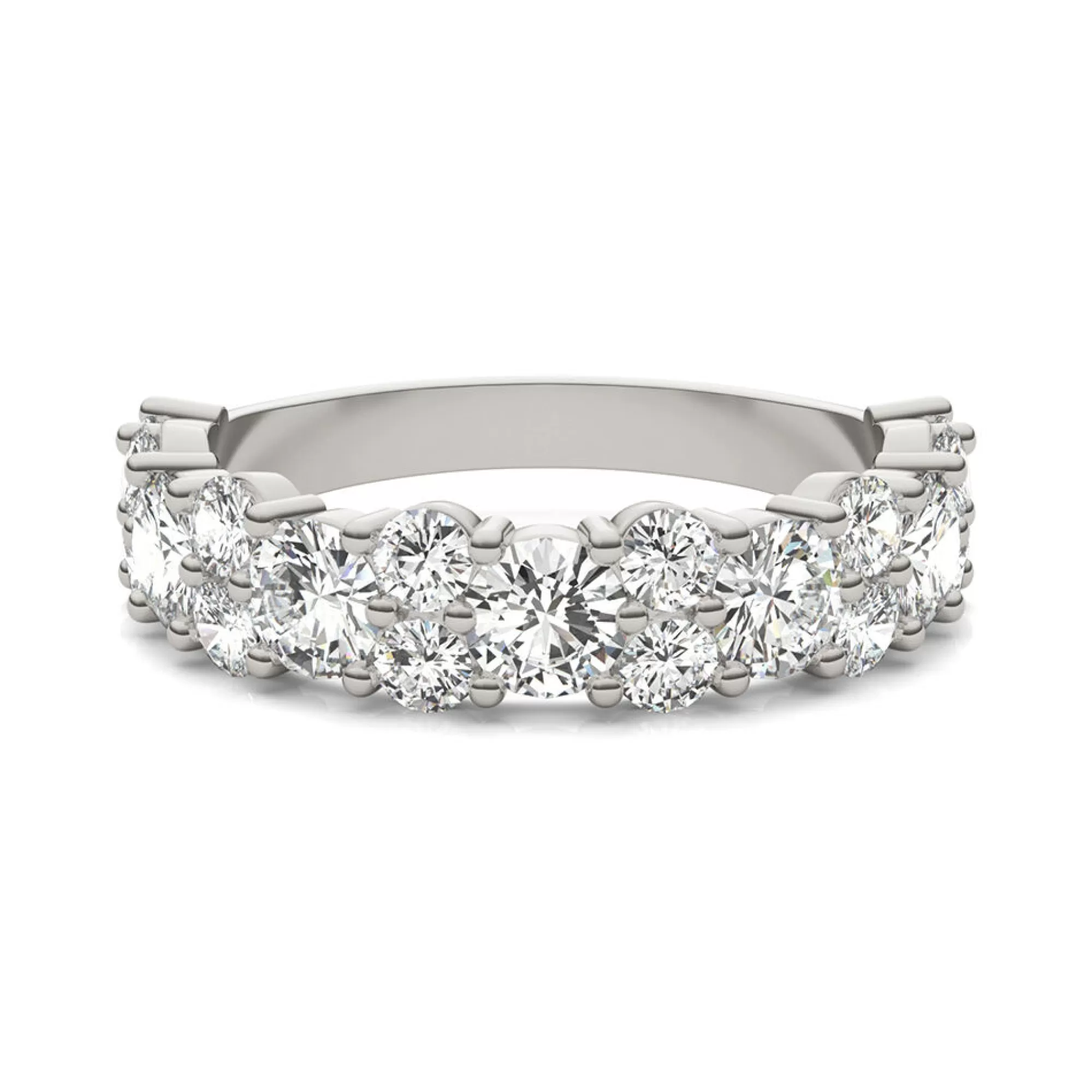 Rings^Charles & Colvard-Forever One™ Moissanite Band In 14K White Gold (2 1/3 Ct. Tw.)