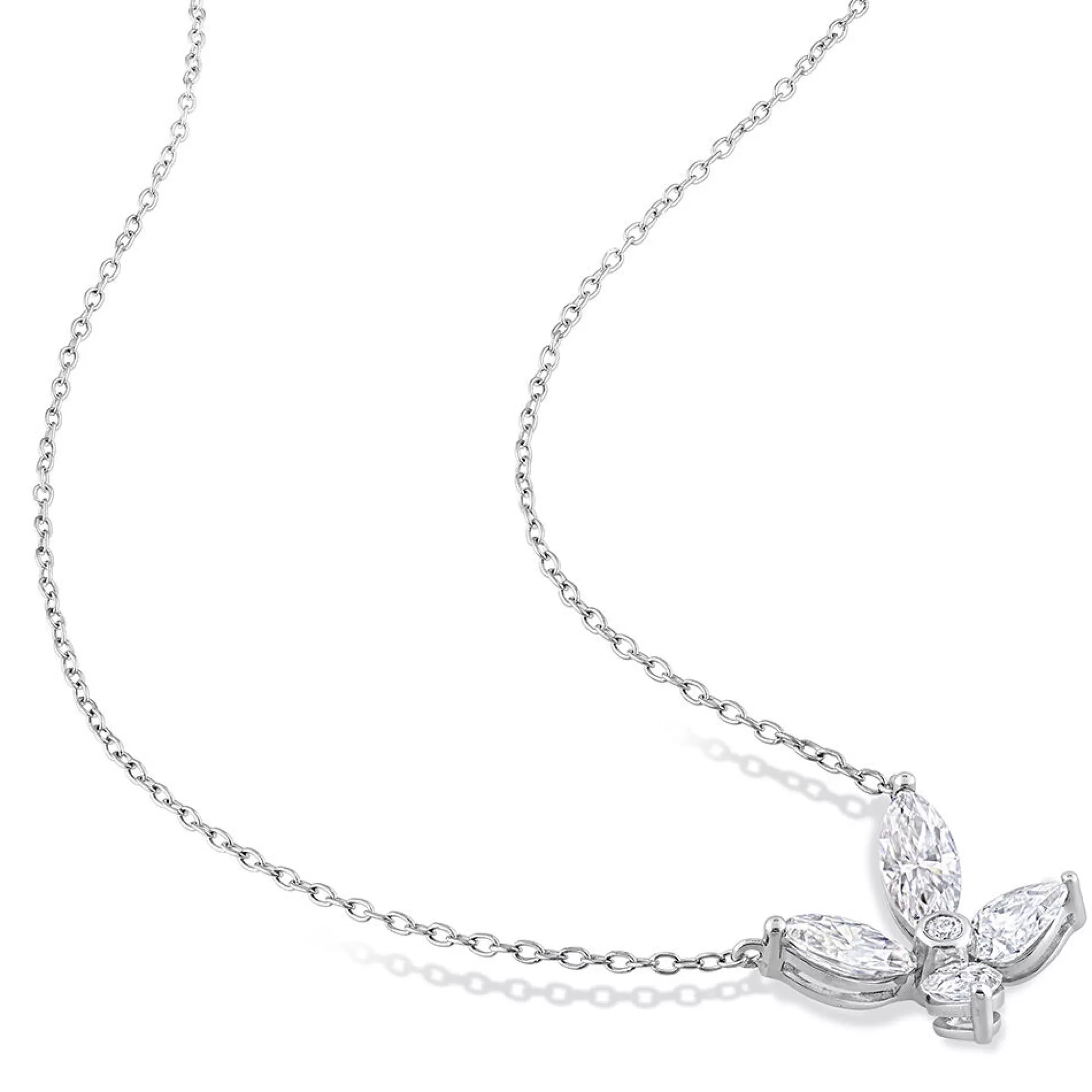 Necklaces & Pendants^* Moissanite Butterfly Necklace In Sterling Silver (2 Ct. Tw.)