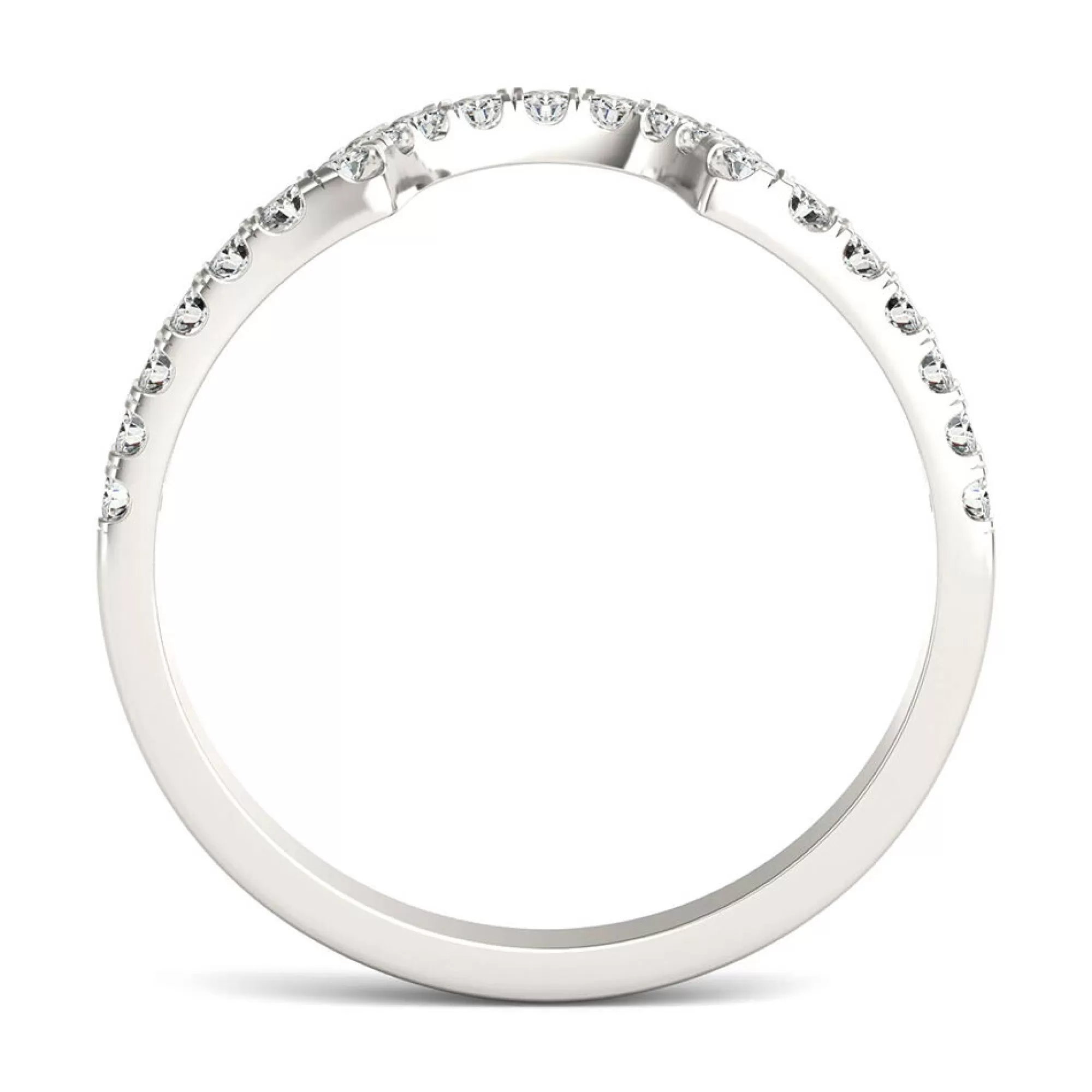 Rings^Charles & Colvard-Forever One™ Moissanite Contour Band In 14K White Gold (1/5 Ct. Tw.)