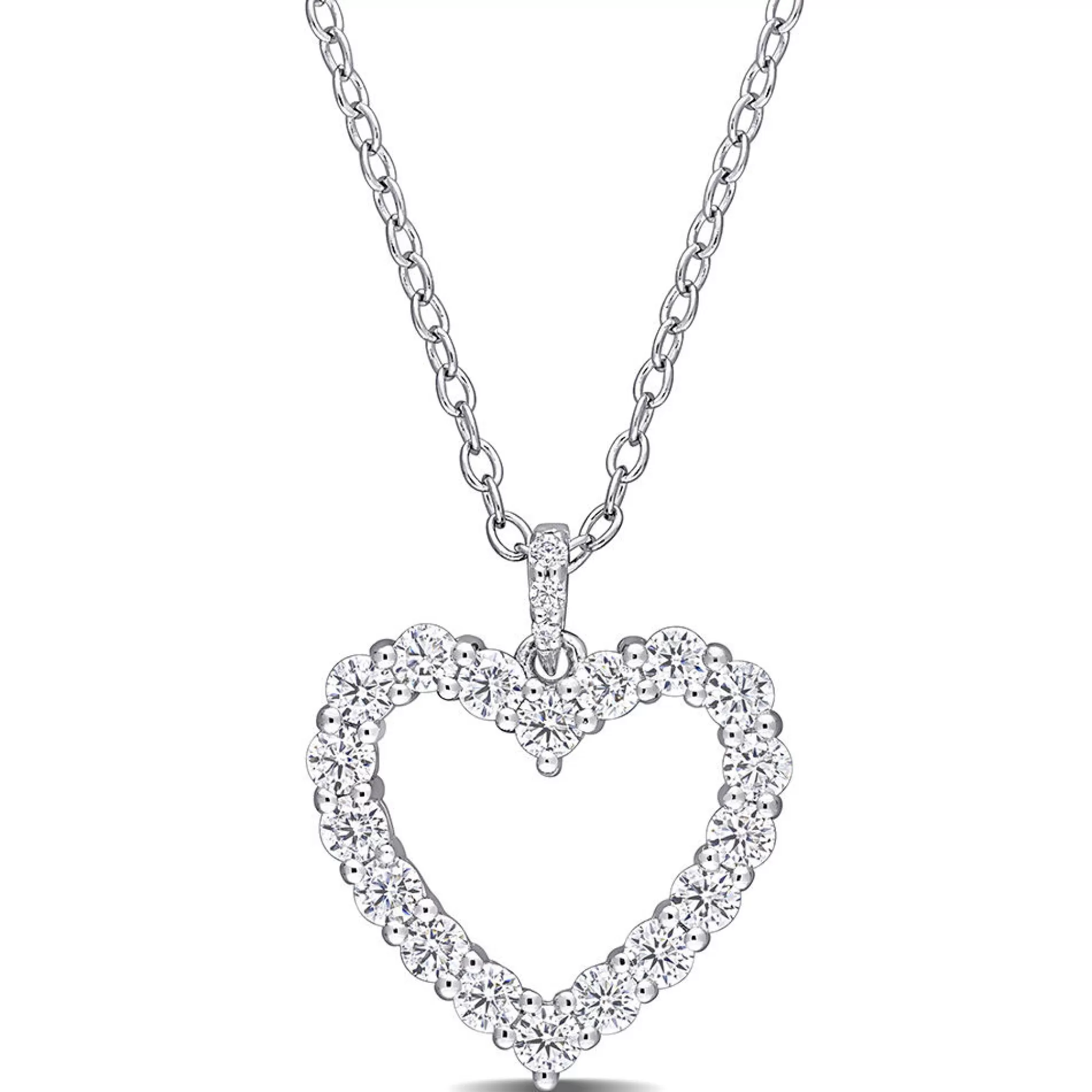 Necklaces & Pendants^* Moissanite Heart Pendant In Sterling Silver (3/5 Ct. Tw.)