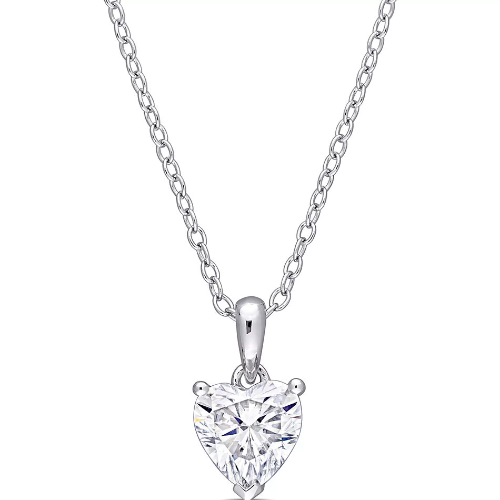 Necklaces & Pendants^* Moissanite Pendant Heart In Sterling Silver (1 Ct.)