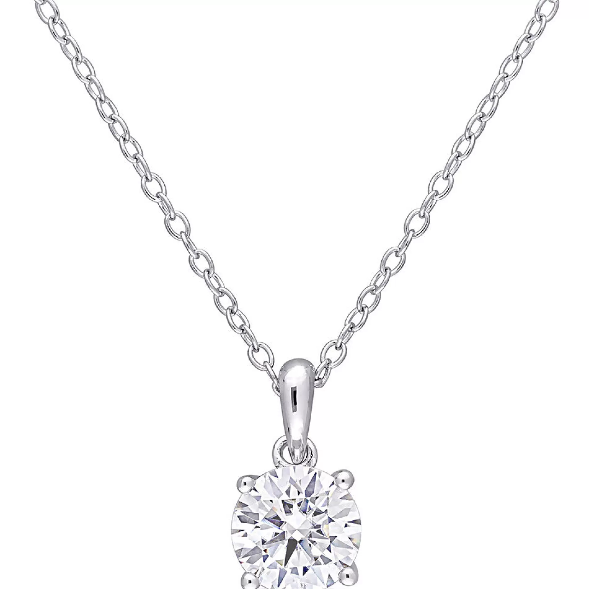 Necklaces & Pendants^* Moissanite Solitaire Pendant In Sterling Silver (1 Ct.)