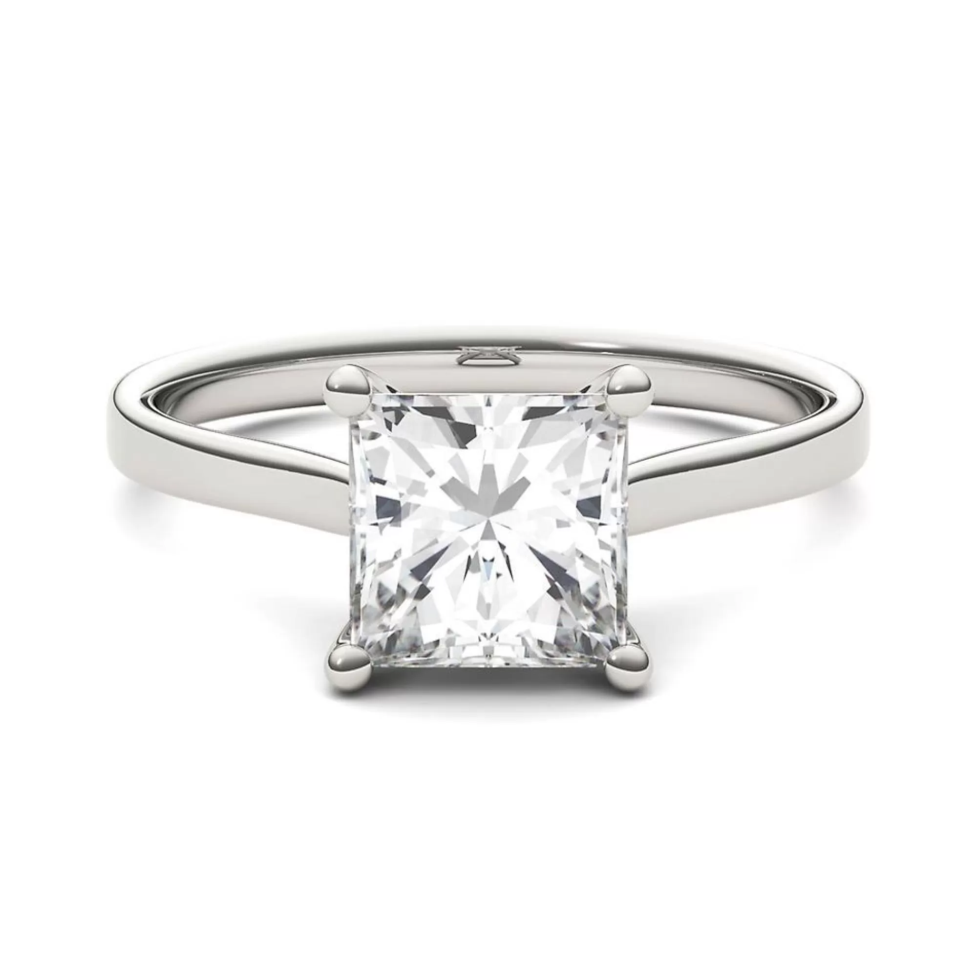 Rings^Charles & Colvard-Forever One™ Moissanite Solitaire Ring With Princess Cut 14K White Gold