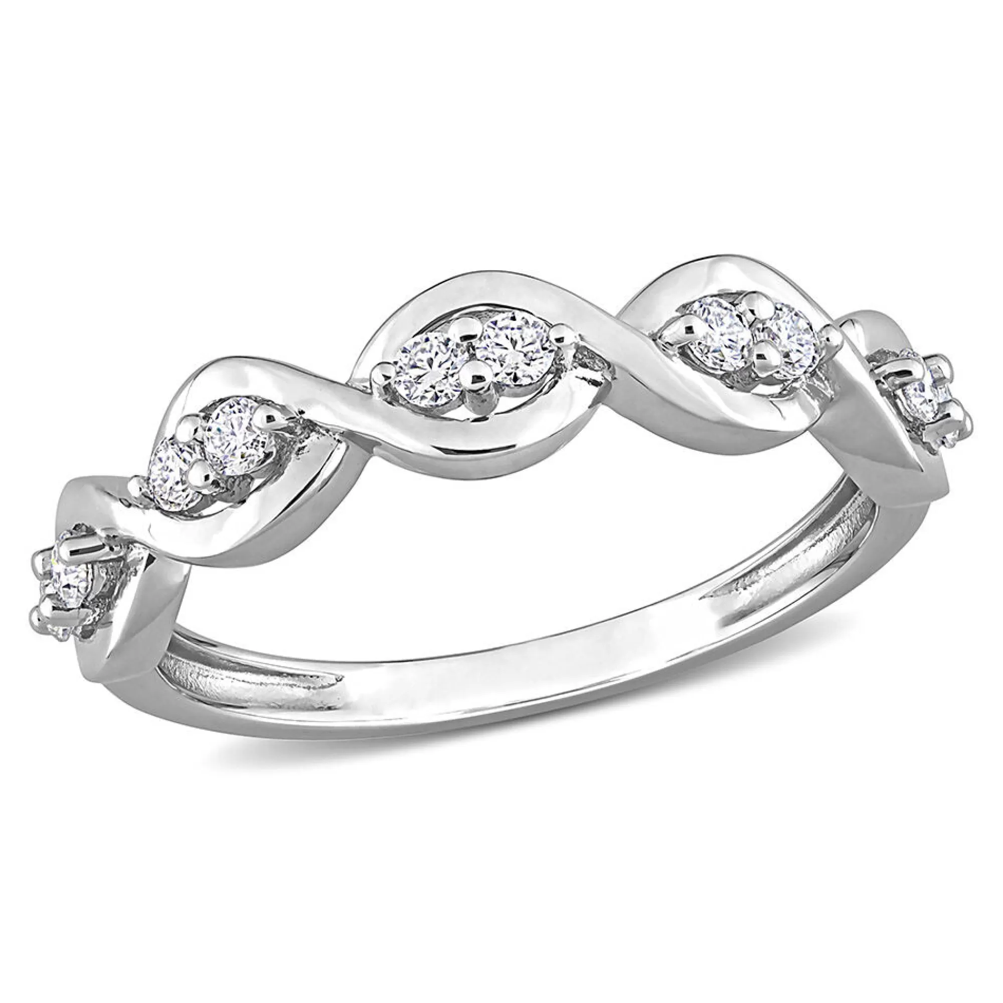 Rings^* Moissanite Twist Ring In Sterling Silver (1/4 Ct. Tw.)