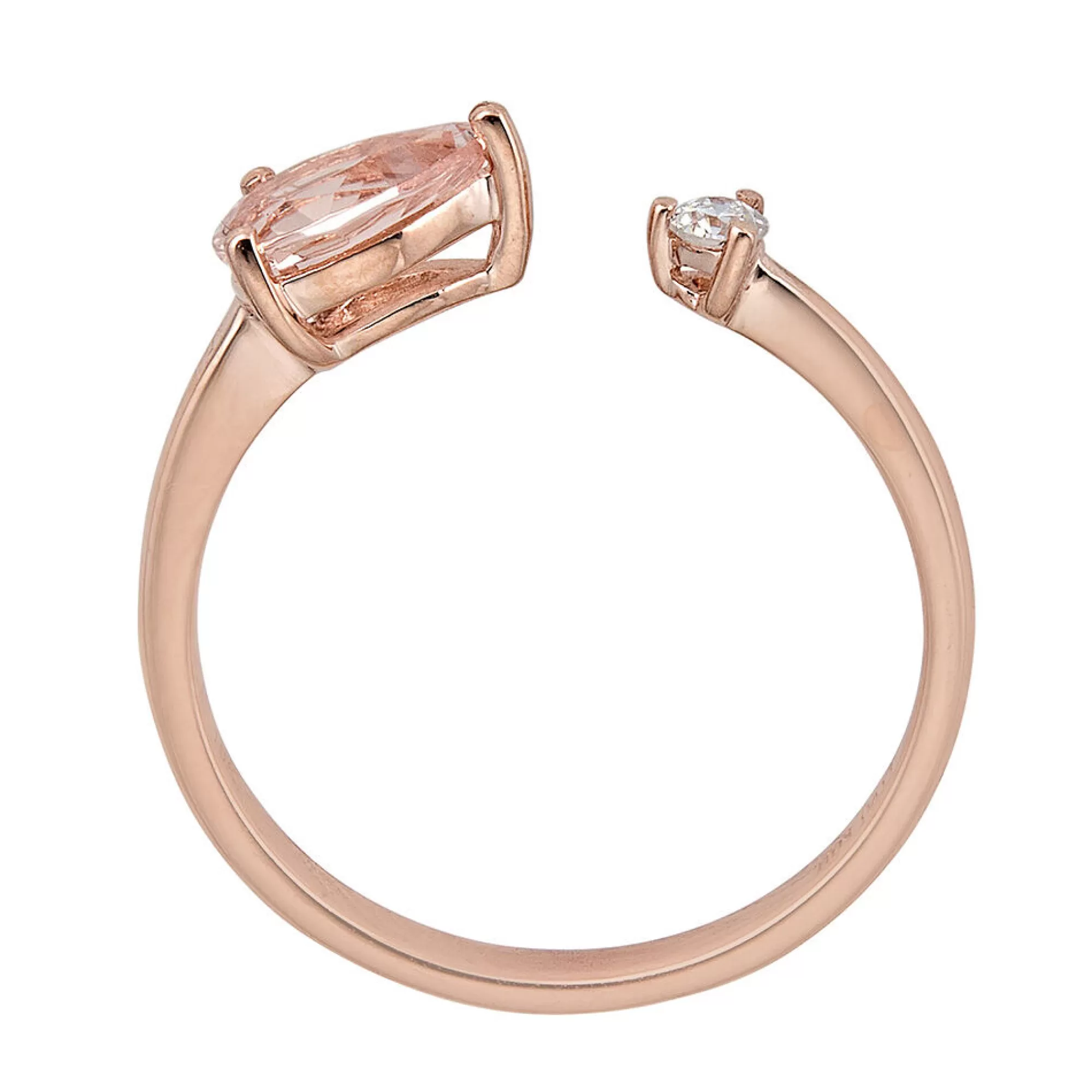 Rings^Layering & Stacking Morganite & Diamond Open Ring In 10K Rose Gold