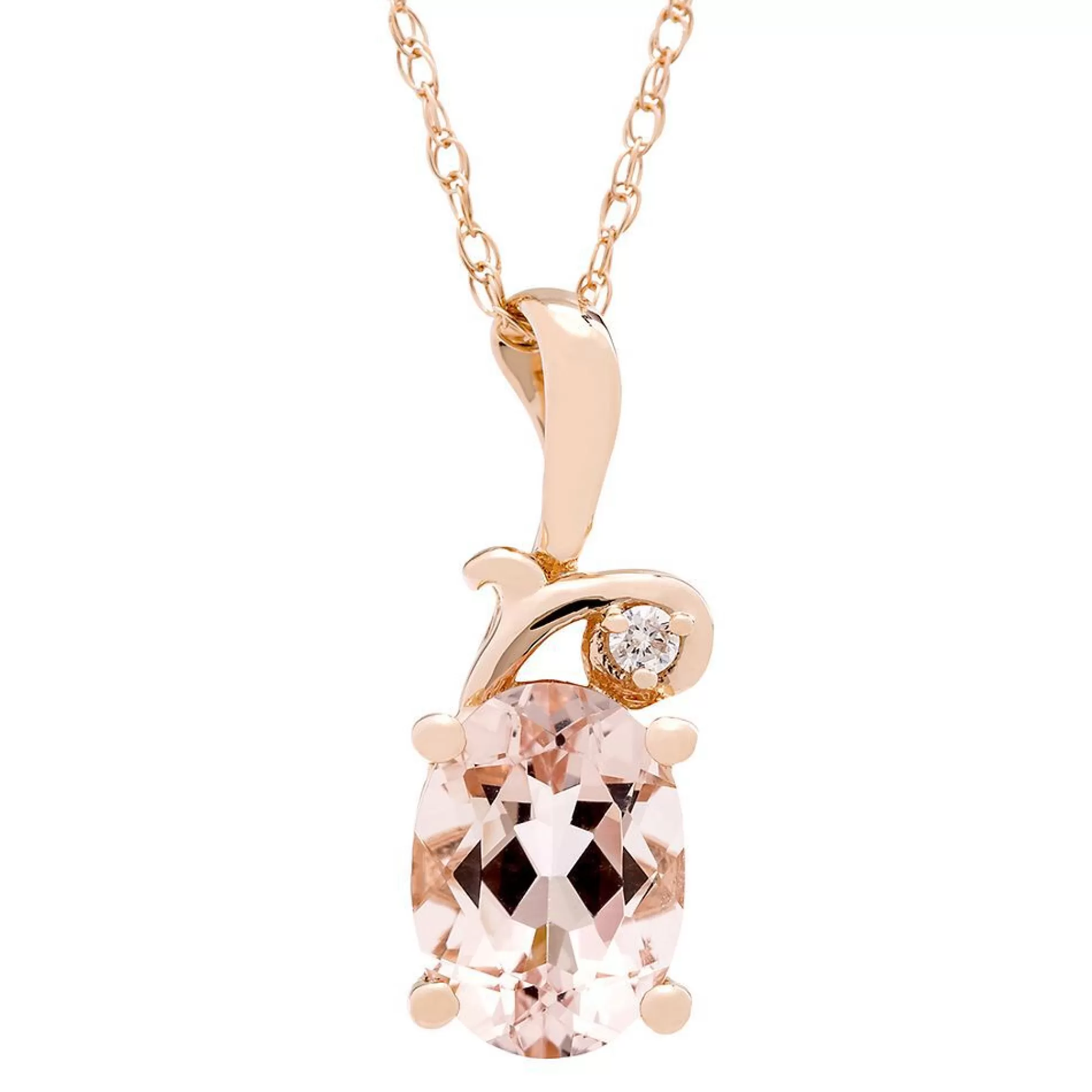 Necklaces & Pendants^* Morganite & Diamond Pendant In 10K Rose Gold