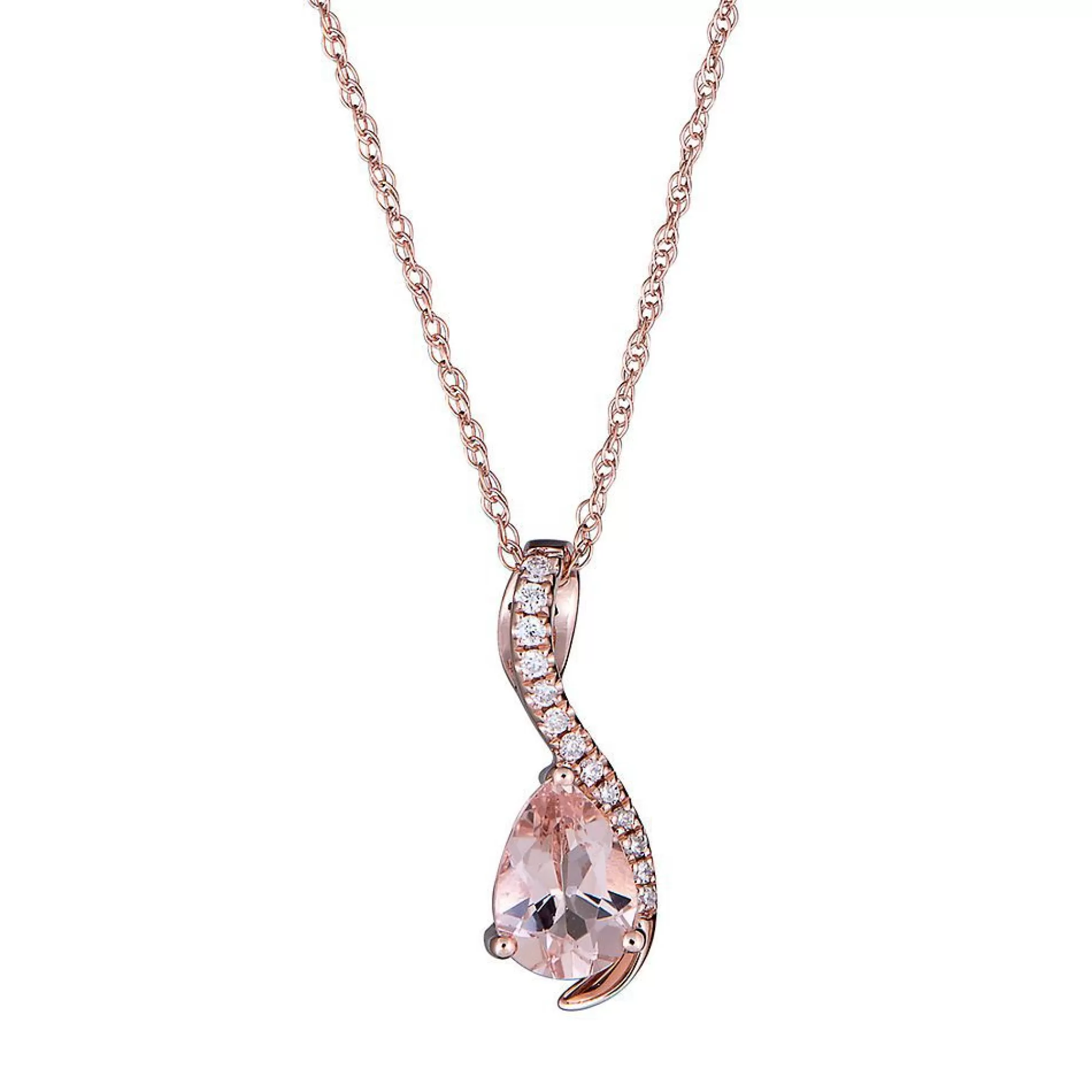 Necklaces & Pendants^* Morganite & Diamond Pendant In 10K Rose Gold