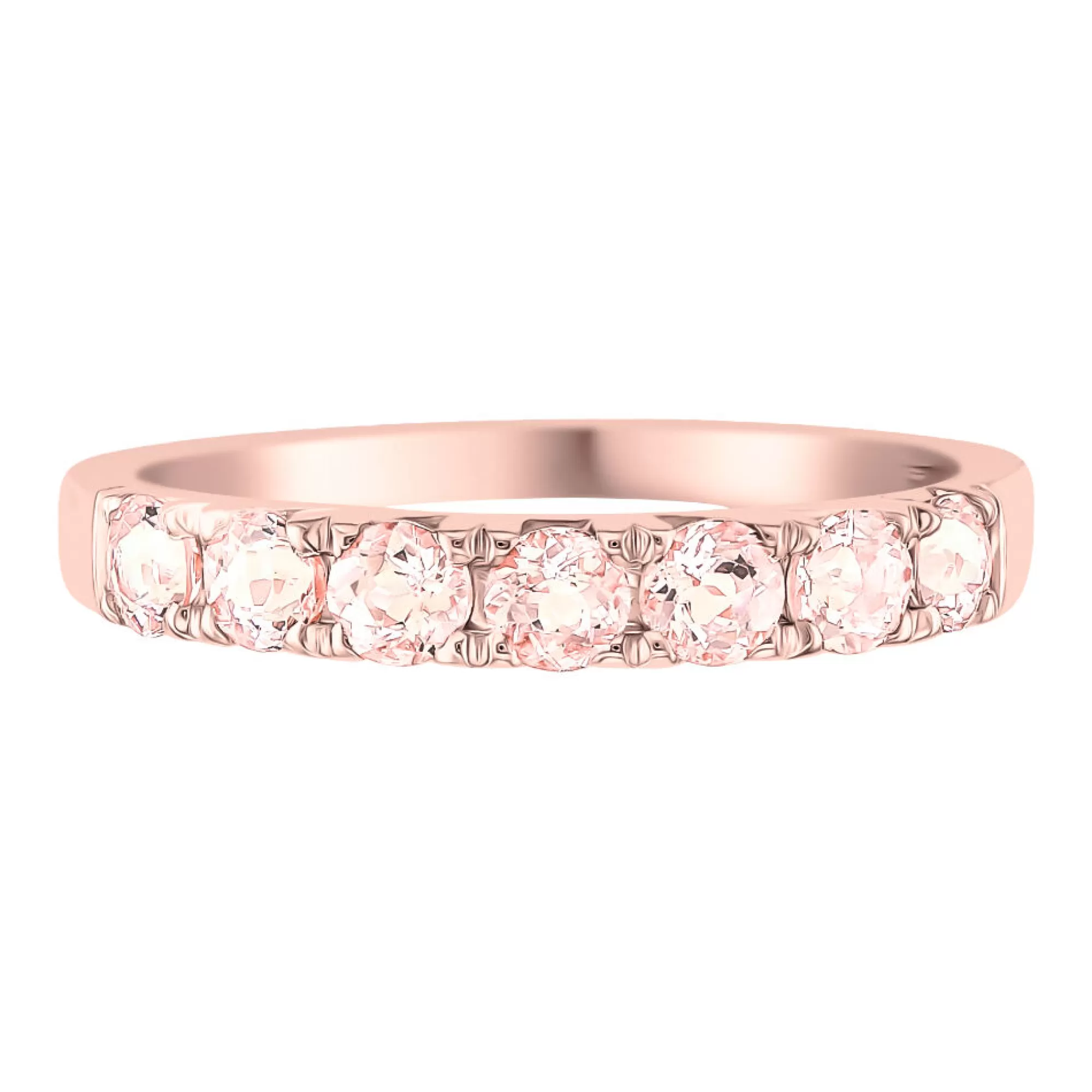 Rings^Layering & Stacking Morganite Band In 10K Rose Gold