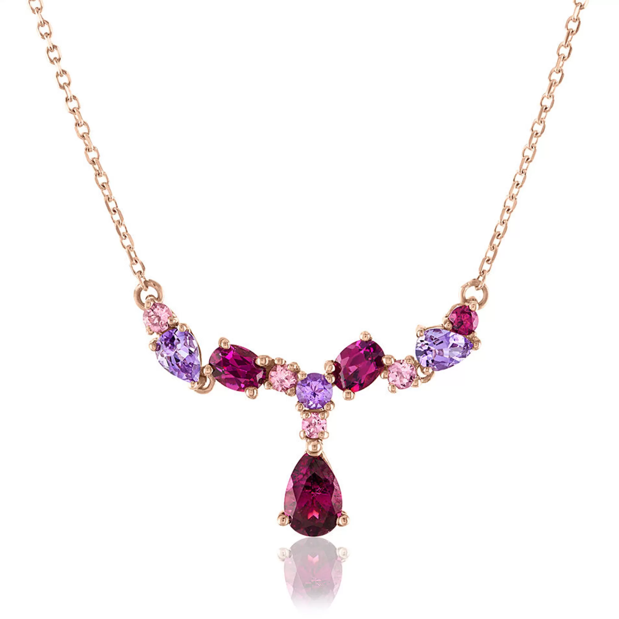 Necklaces & Pendants^* Multi-Gemstone Necklace In 10K Rose Gold