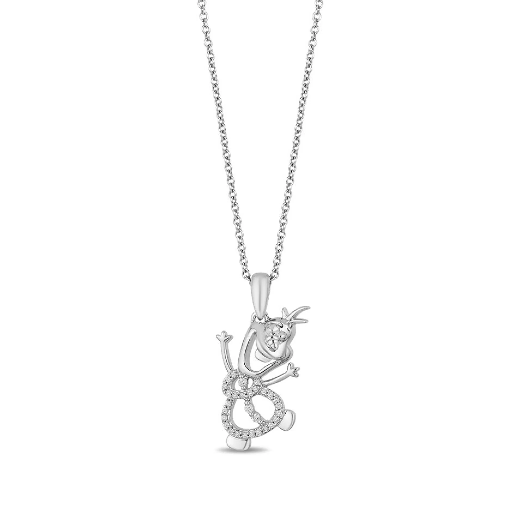 Necklaces & Pendants^Enchanted Disney Olaf Pendant With Diamonds In Sterling Silver (1/10 Ct. Tw.)