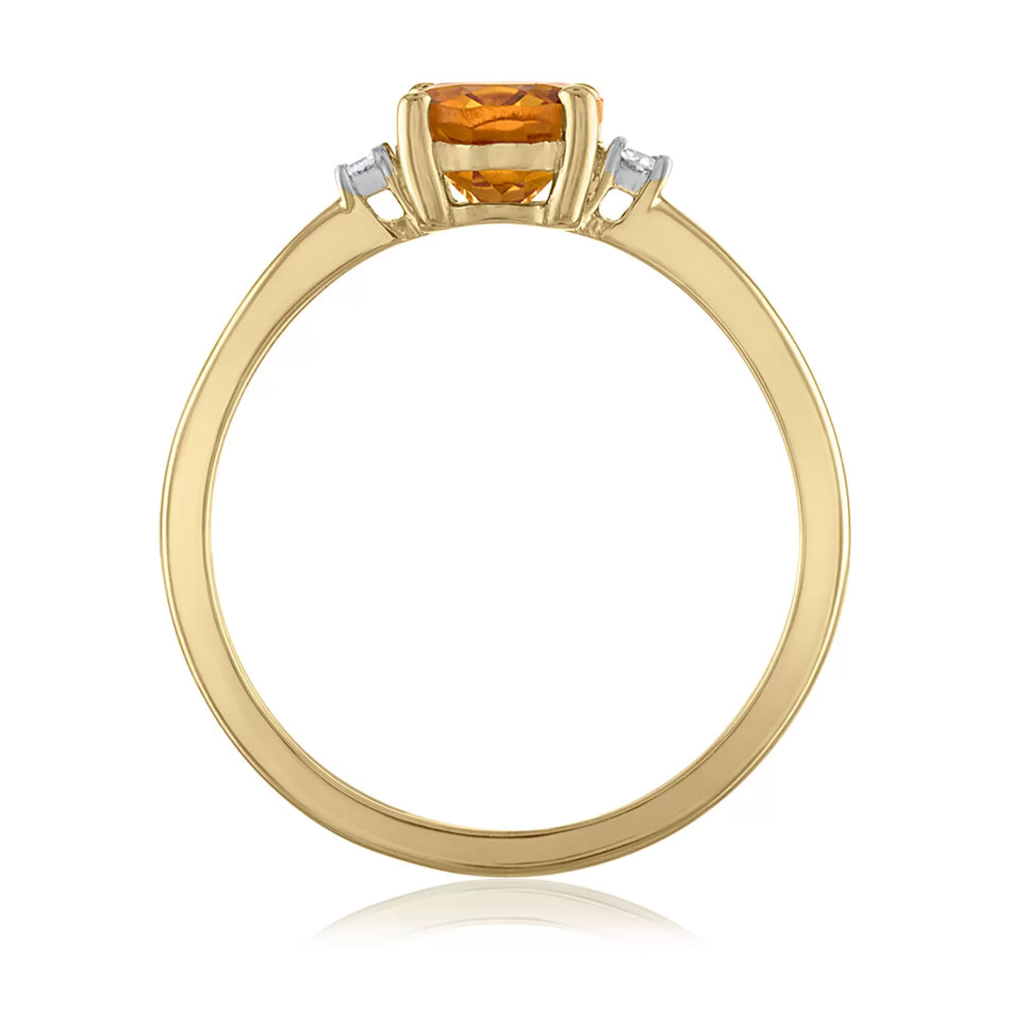 Rings^* Oval Citrine & Diamond Accent Ring In 14K Yellow Gold