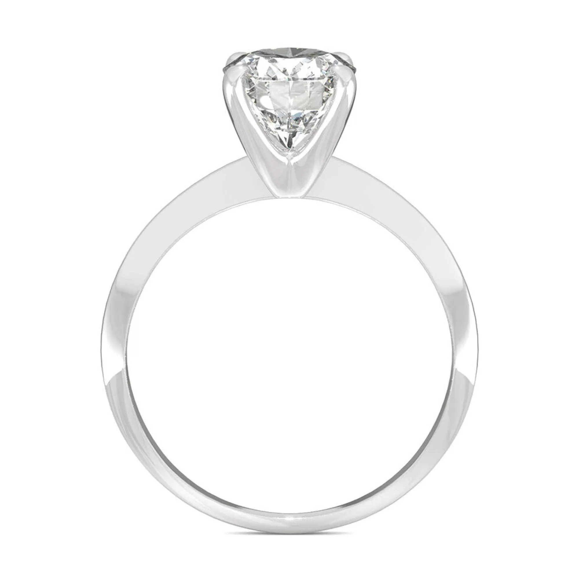 Rings^* Oval Moissanite Ring With Knife-Edge Band In Platinum (2 Ct.)