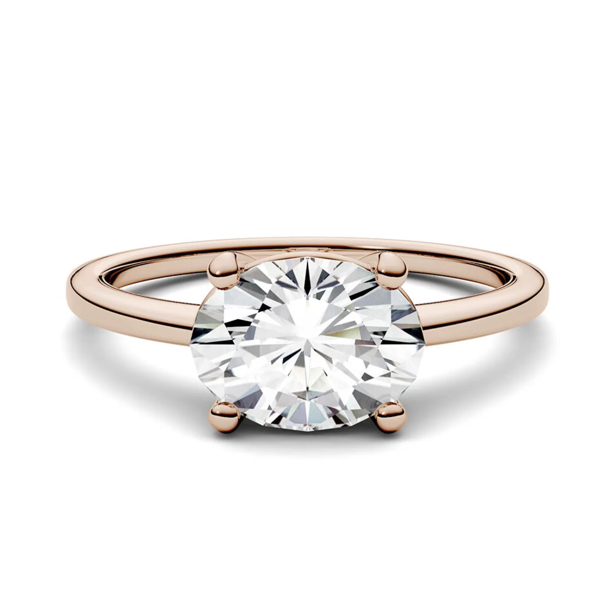 Rings^Charles & Colvard-Forever One™ Oval Moissanite Solitaire Ring In 14K Rose Gold (2 1/10 Ct.)