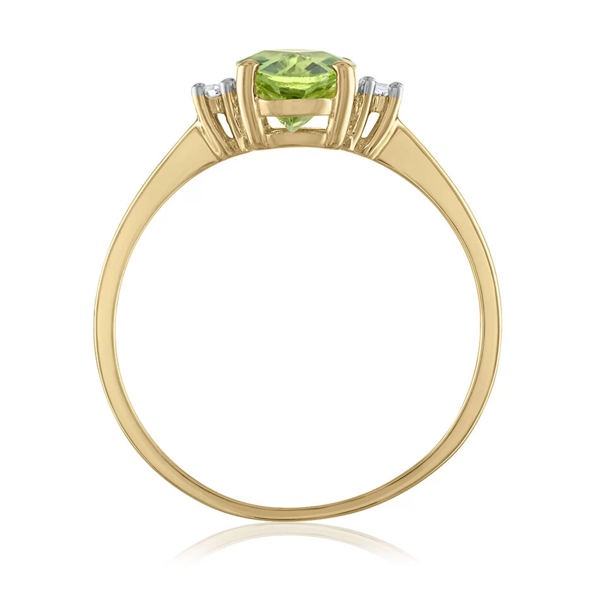 Rings^* Oval Peridot & Diamond Accent Ring In 14K Yellow Gold