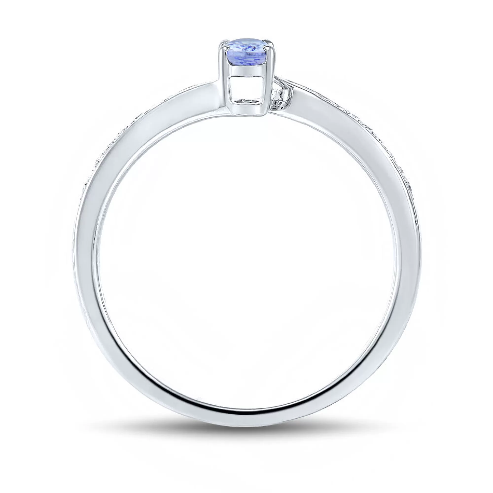 Rings^* Oval Tanzanite & Diamond Ring In 10K White Gold