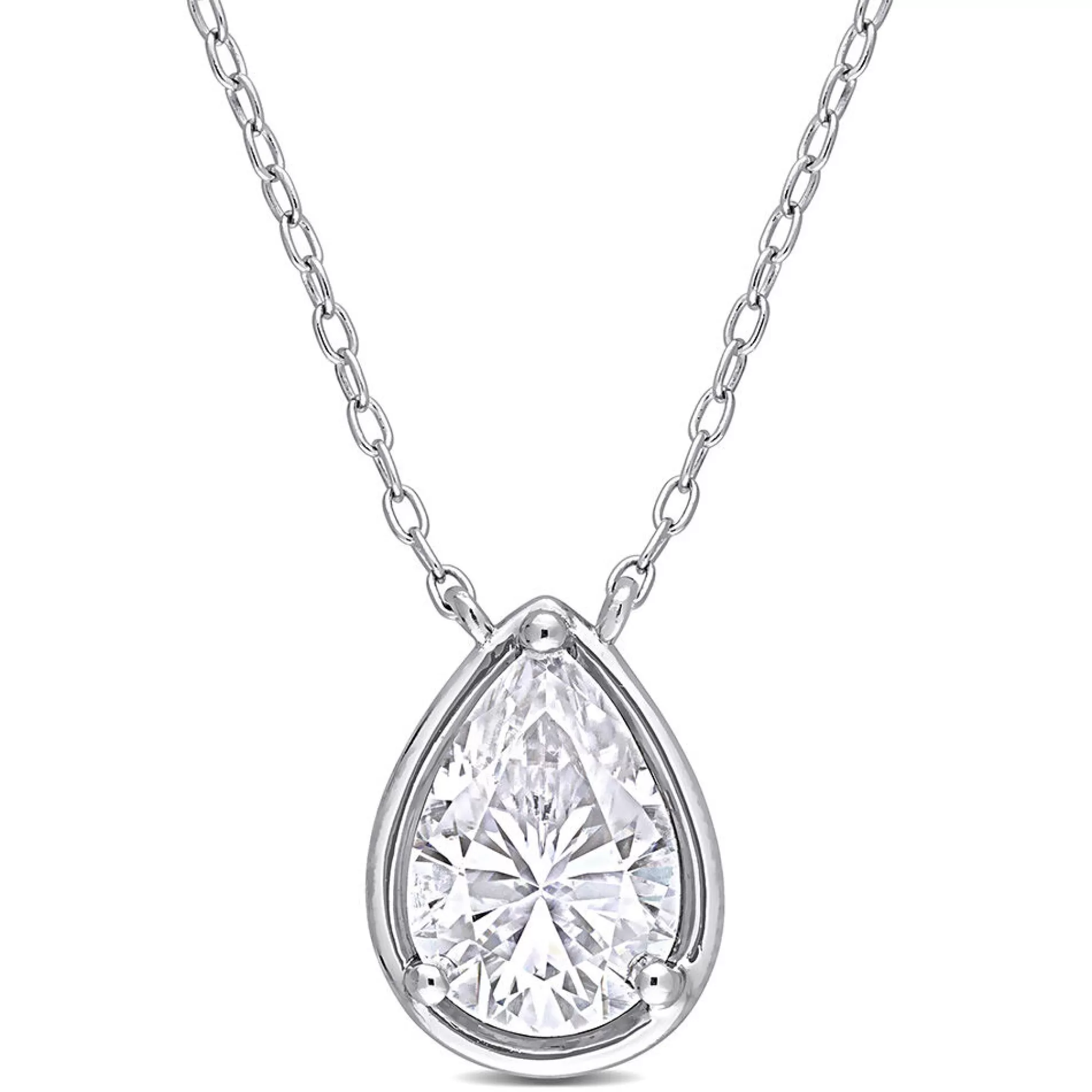 Necklaces & Pendants^* Pear-Shaped Moissanite Pendant In Sterling Silver (2 Ct.)