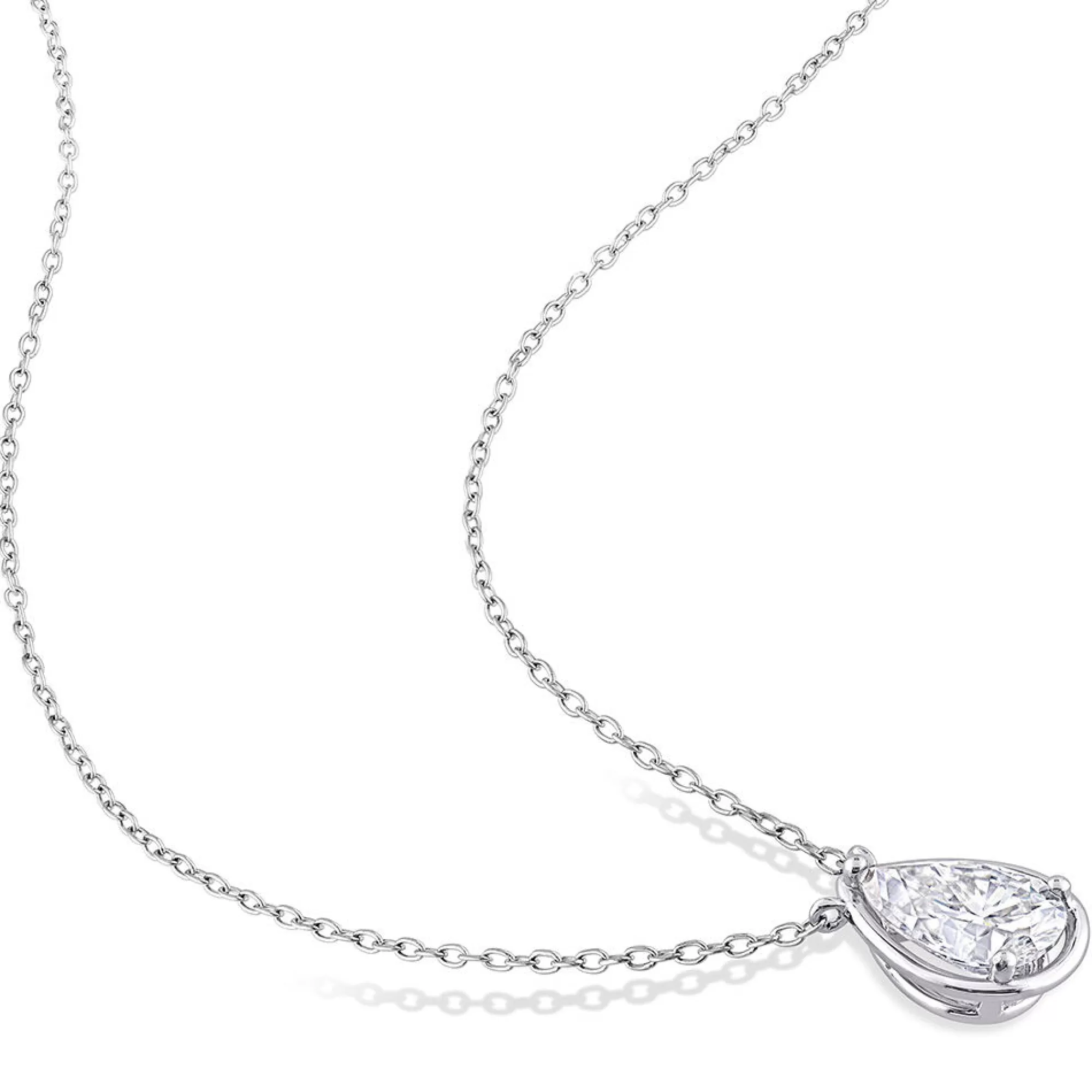 Necklaces & Pendants^* Pear-Shaped Moissanite Pendant In Sterling Silver (2 Ct.)