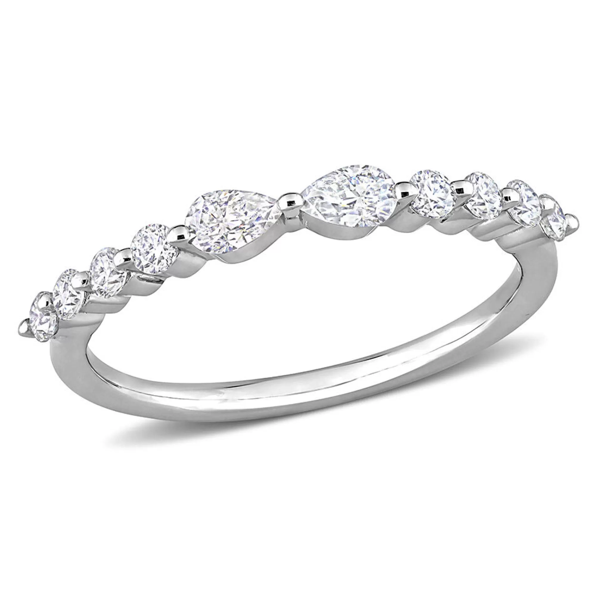 Rings^* Pear-Shaped Moissanite Stacking Ring In Sterling Silver (2/5 Ct. Tw.)