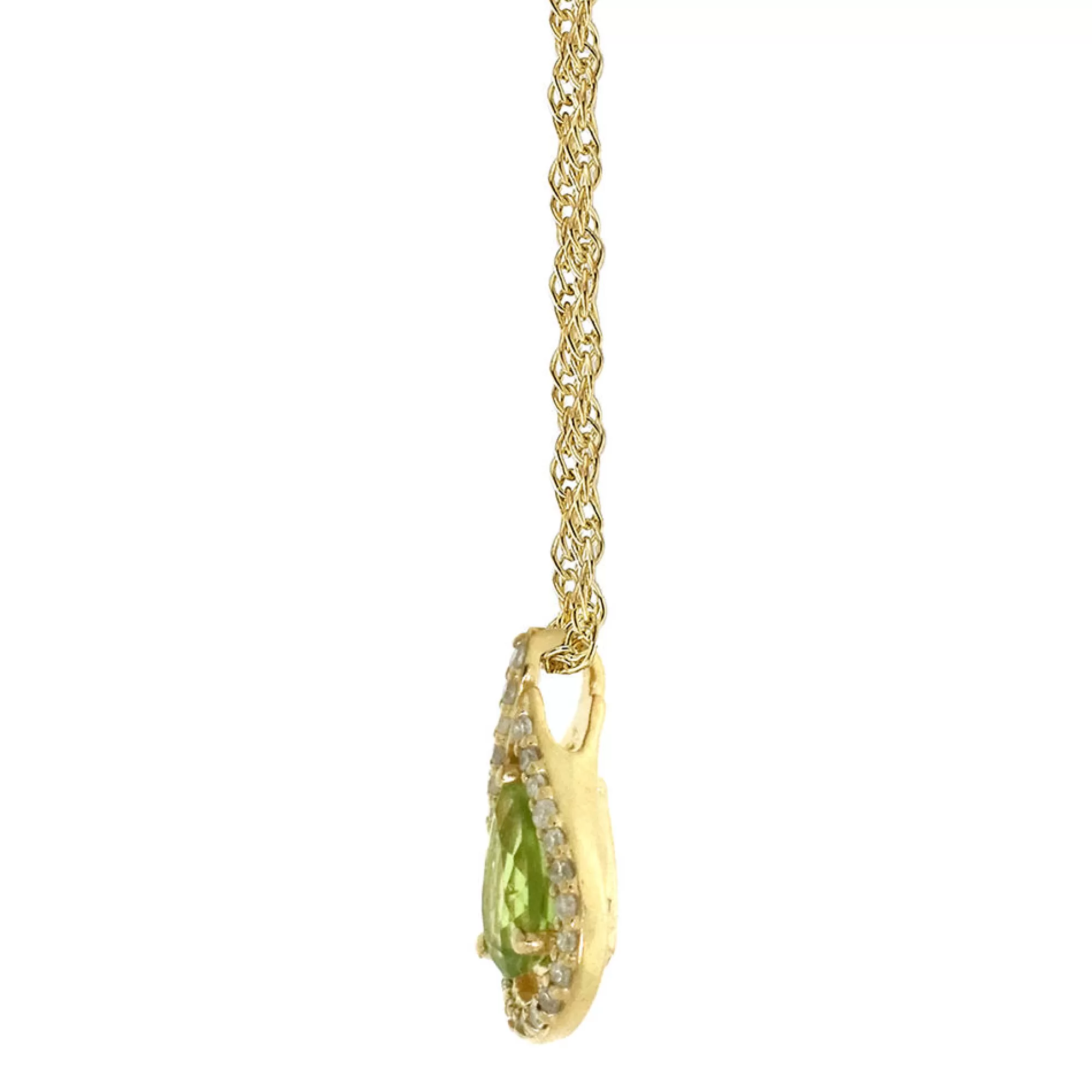 Necklaces & Pendants^* Peridot & 1/8 Ct. Tw. Diamond Pendant In 10K Yellow Gold