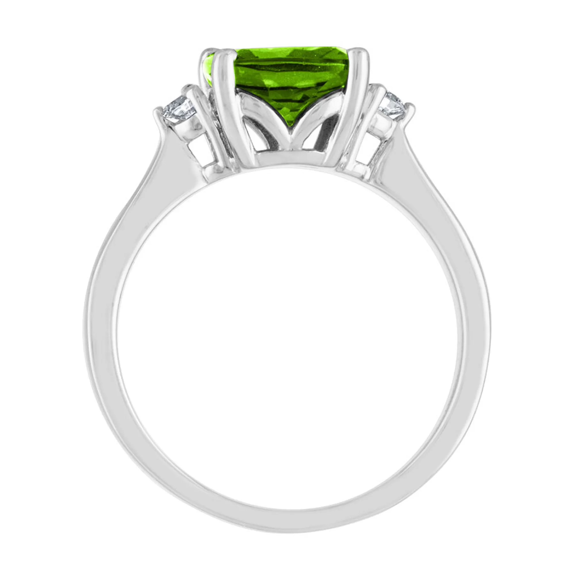 Rings^* Peridot & 1/10 Ct. Tw. Diamond Ring In 10K White Gold