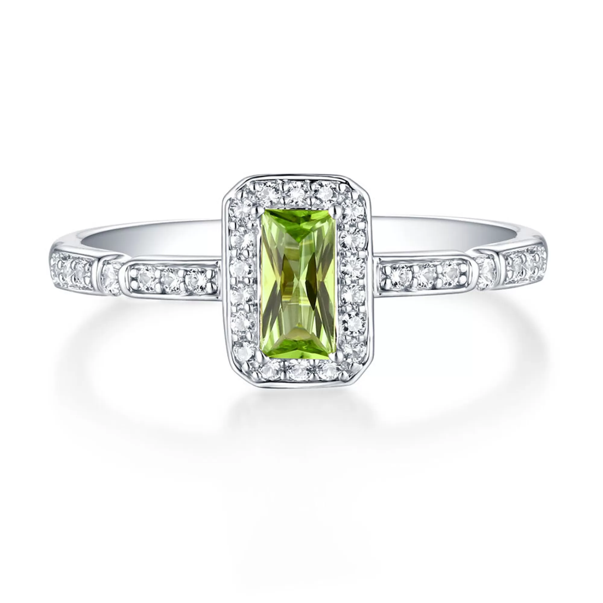 Rings^Layering & Stacking Peridot & Lab Created White Sapphire Ring In Sterling Silver