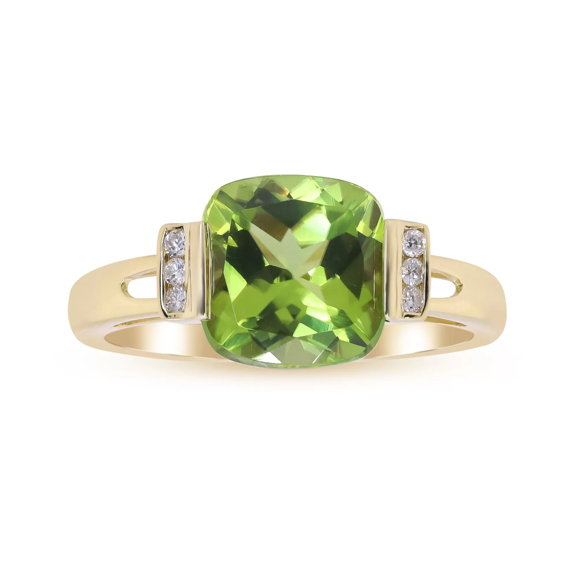 Rings^* Peridot And Diamond Accent Ring In 10K Yellow Gold