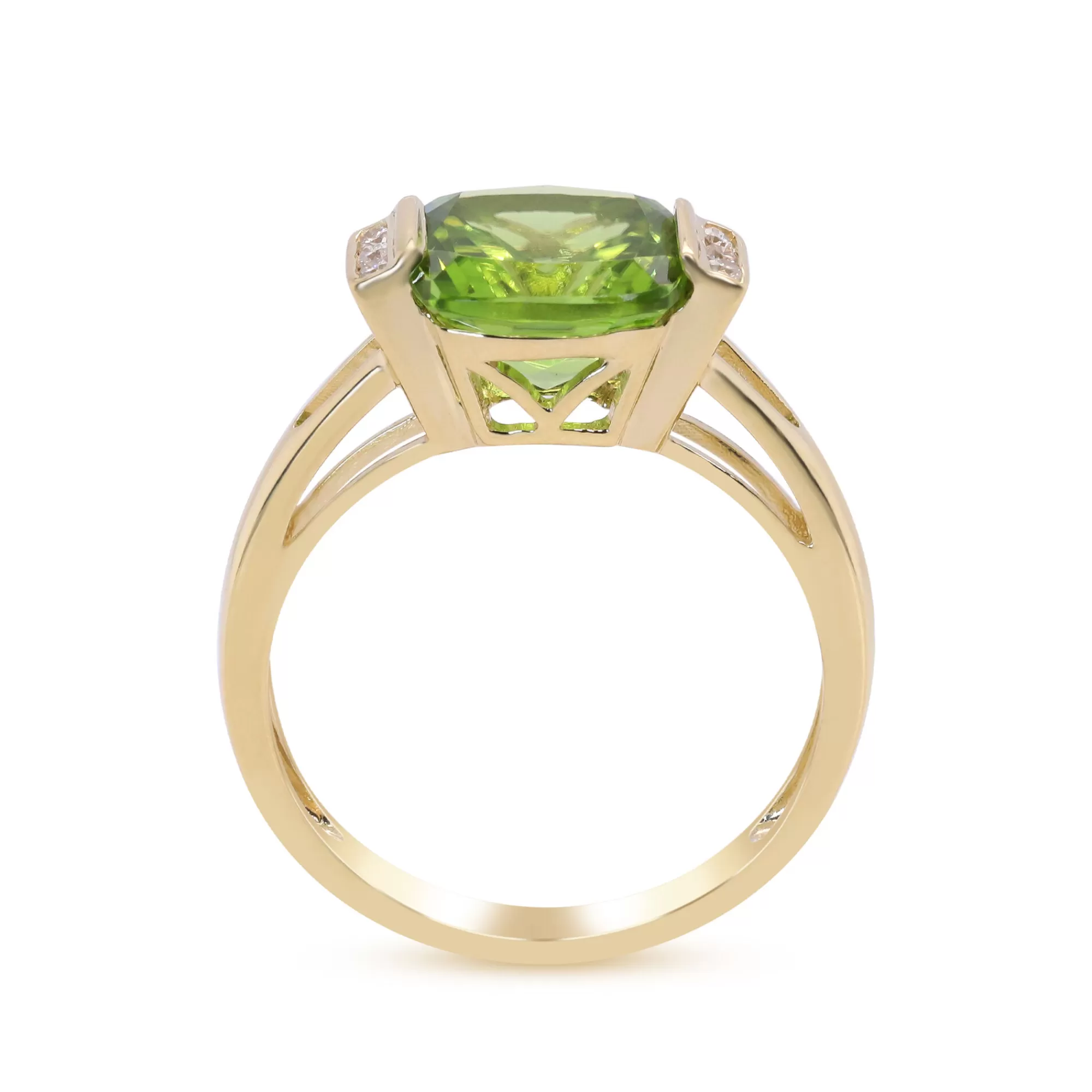 Rings^* Peridot And Diamond Accent Ring In 10K Yellow Gold