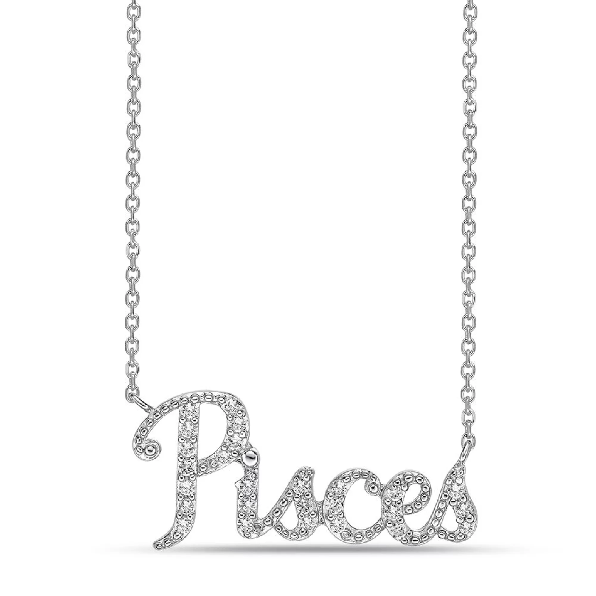 Necklaces & Pendants^* Pisces Lab Created White Sapphire Necklace In Sterling Silver