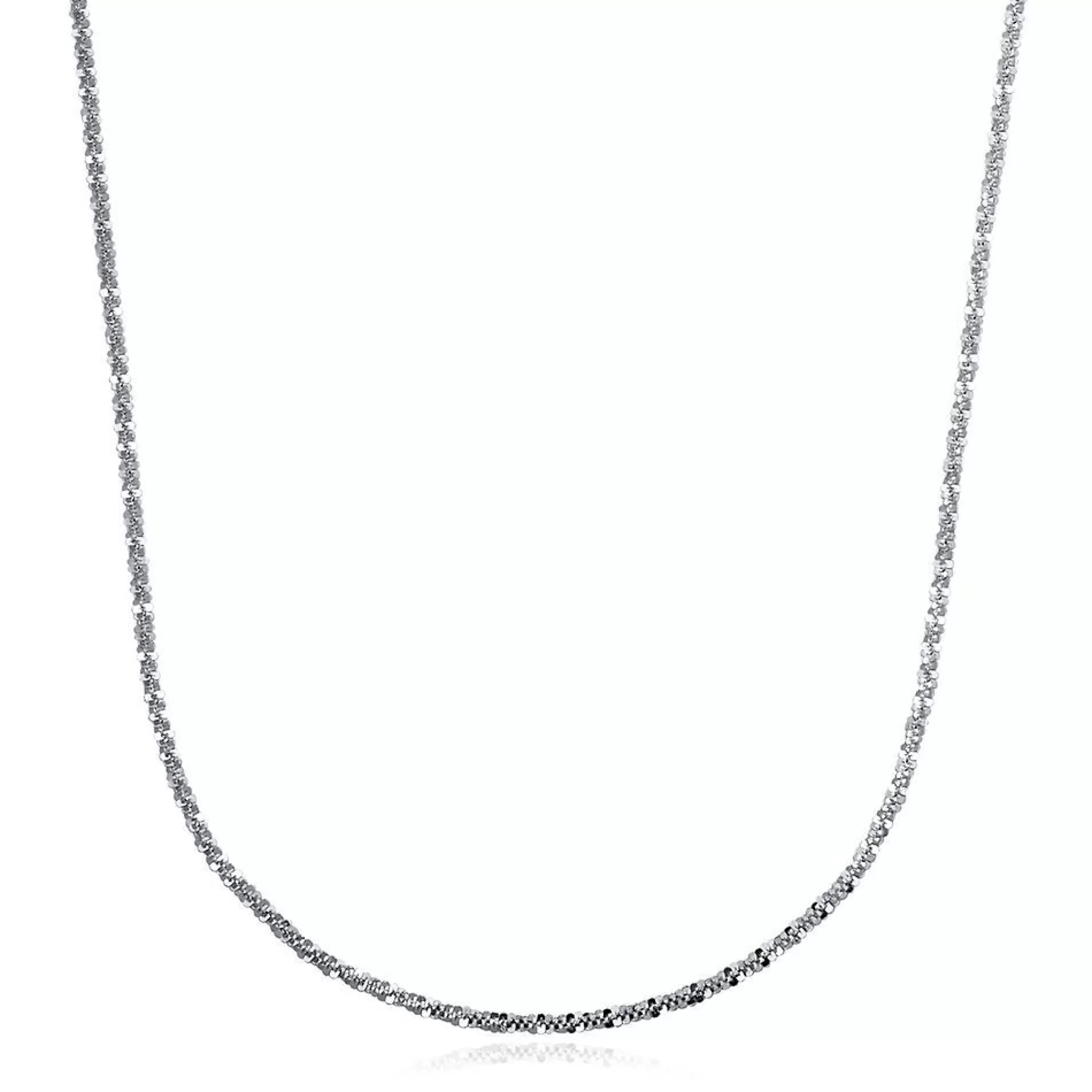 Necklaces & Pendants^* Polished Criss Cross Chain In , 20" 14K White Gold