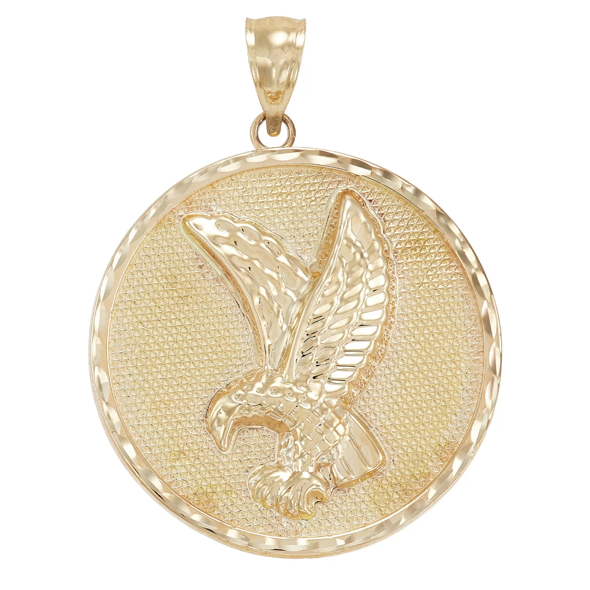 Necklaces & Pendants^* Polished Eagle Medallion In 14K Yellow Gold