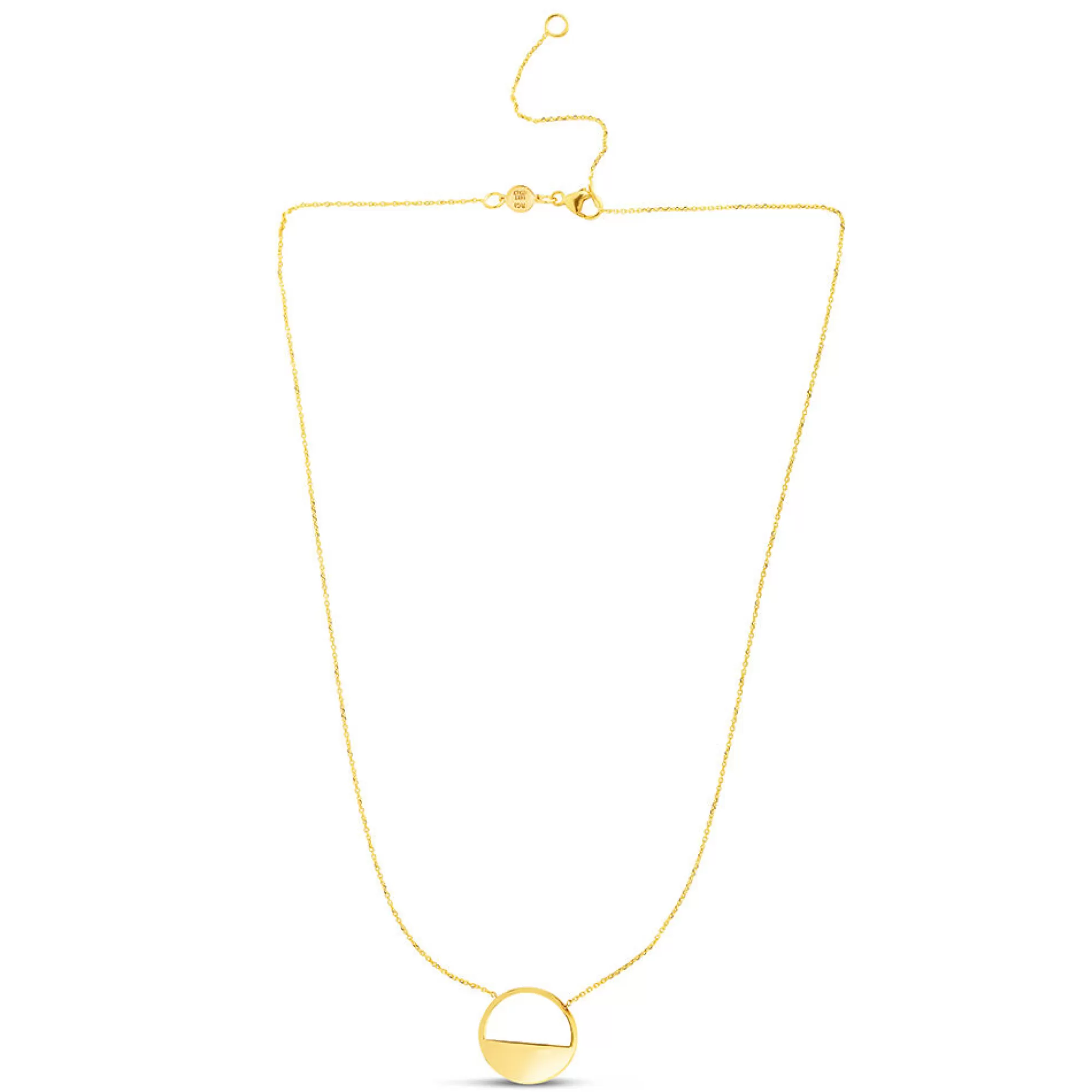 Necklaces & Pendants^* Polished Semi Circle Pendant In 14K Yellow Gold