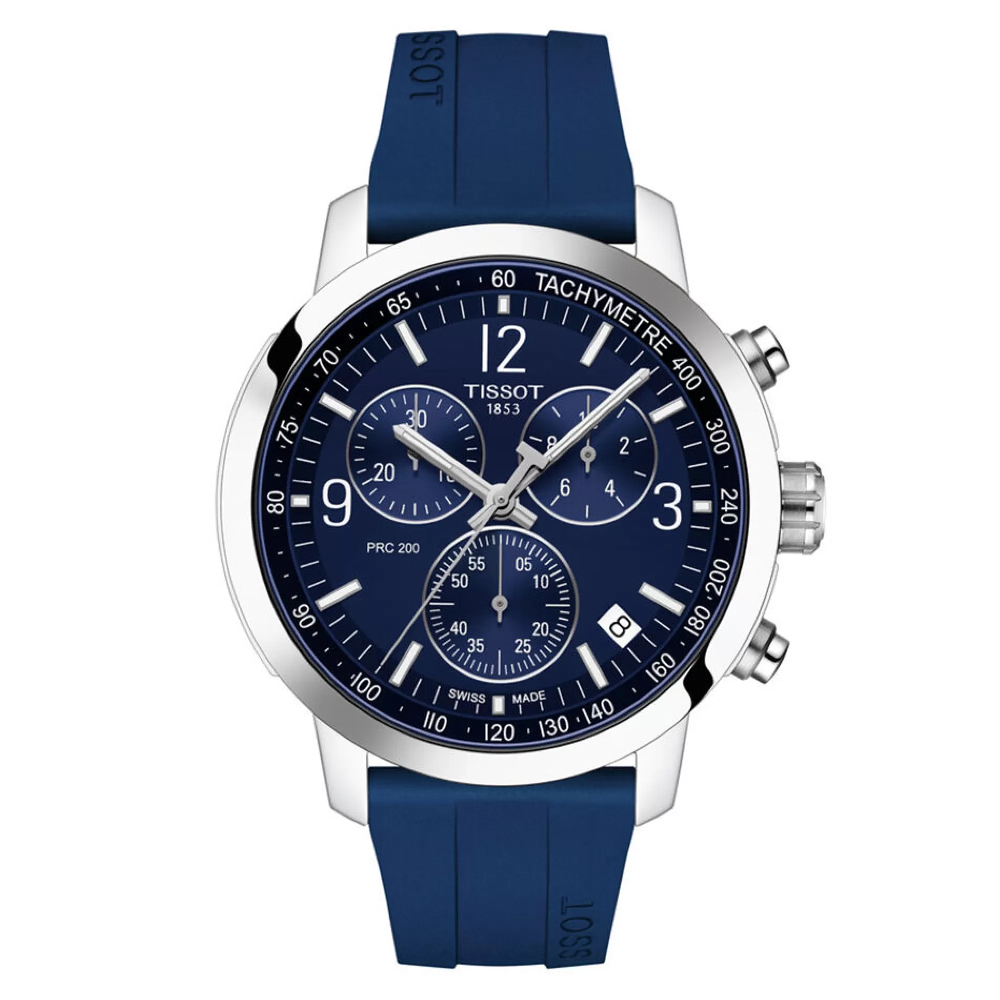 Men's Jewelry^Tissot® Prc 200 Chronograph Men's Watch In Stainless Steel & Blue Rubber, 43Mm