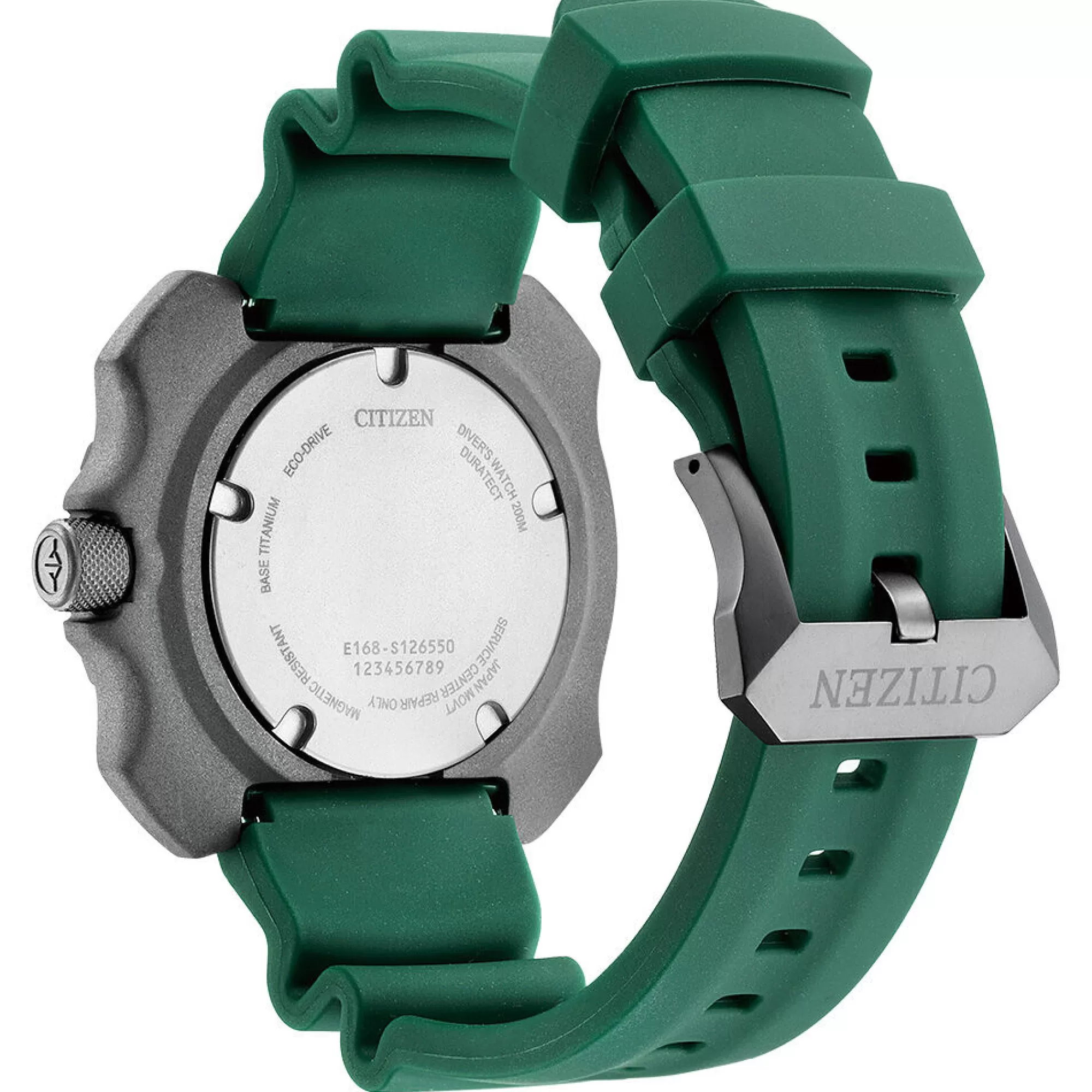 Men's Jewelry^Citizen® Eco™ Promaster Diver Green Polyurethane Men's Watch In Gray Titanium