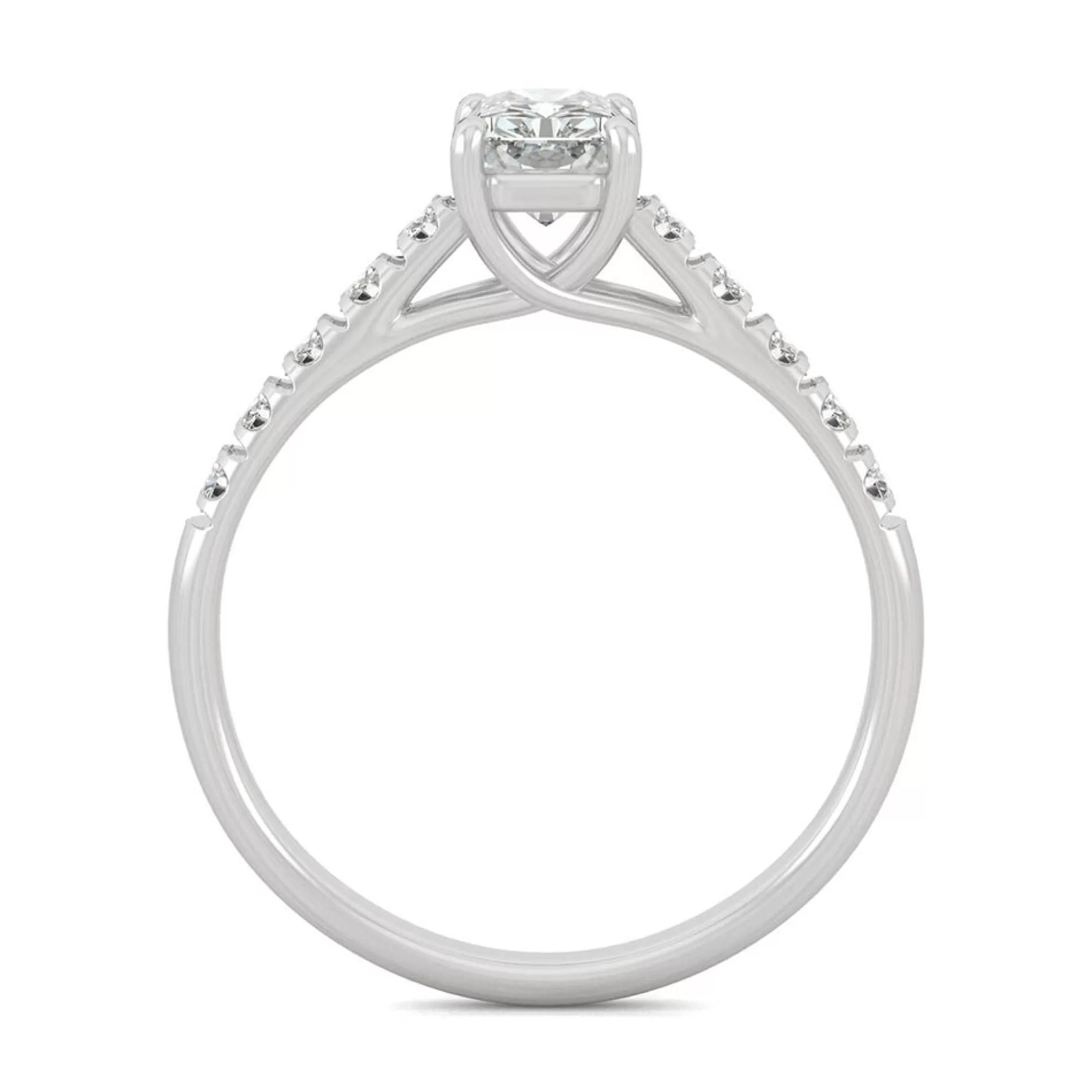 Rings^Charles & Colvard-Forever One™ Radiant-Cut Moissanite Ring In 14K White Gold (1 3/8 Ct. Tw.)